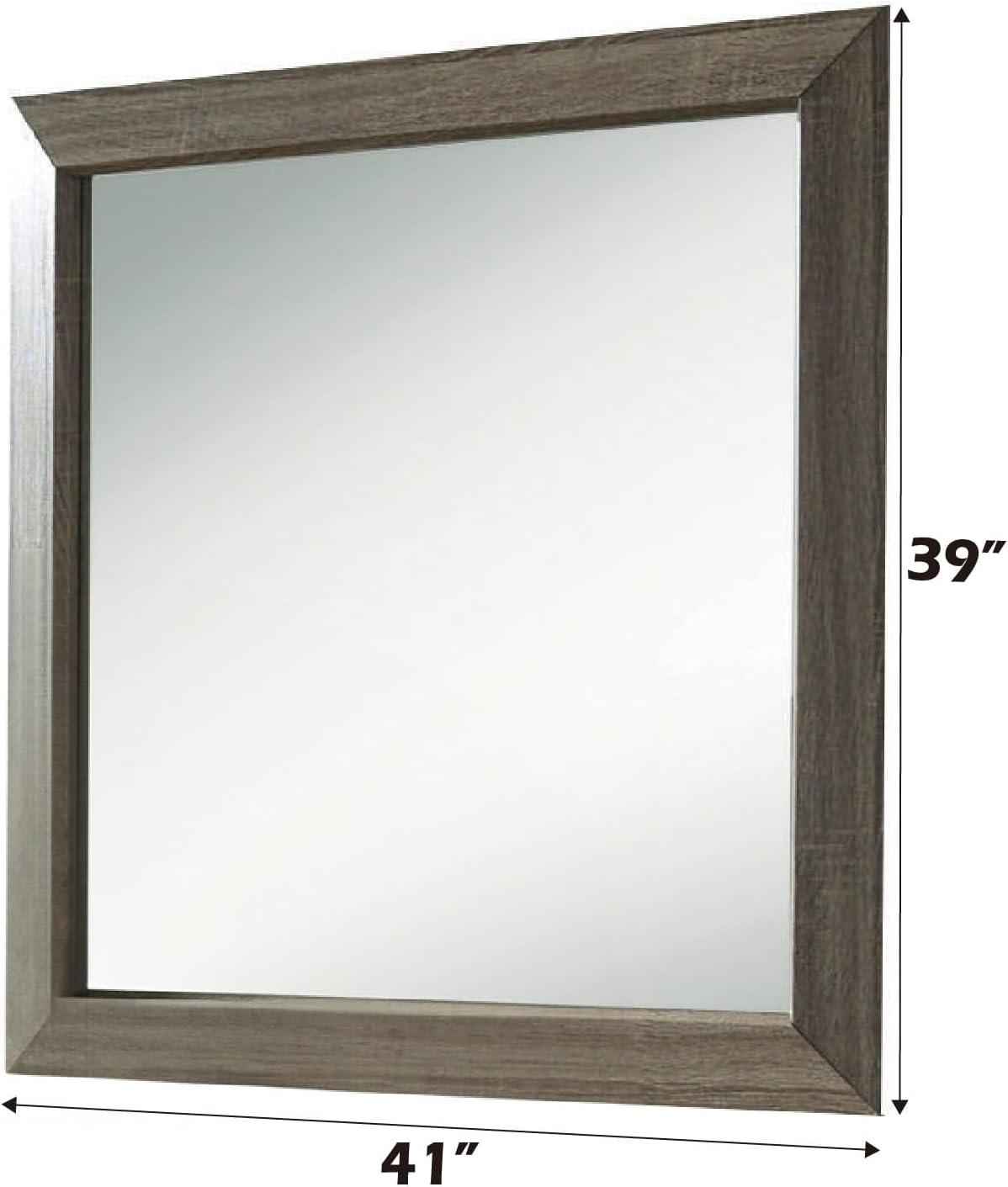 ACME Lyndon Mirror in Weathered Gray Grain