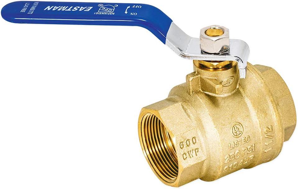 Eastman 20053LF Válvula de Bola de Puerto Completo de Alta Resistencia, IPS de 1-1/2 Pulgadas, Latón