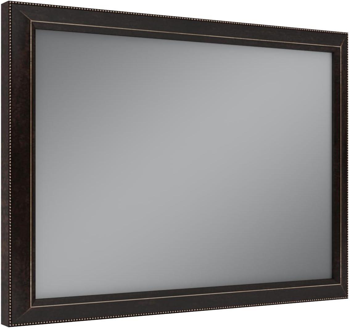 Amanti Art Signore Bronze Beveled Wood Wall Mirror 28.25 x 40.25 in.