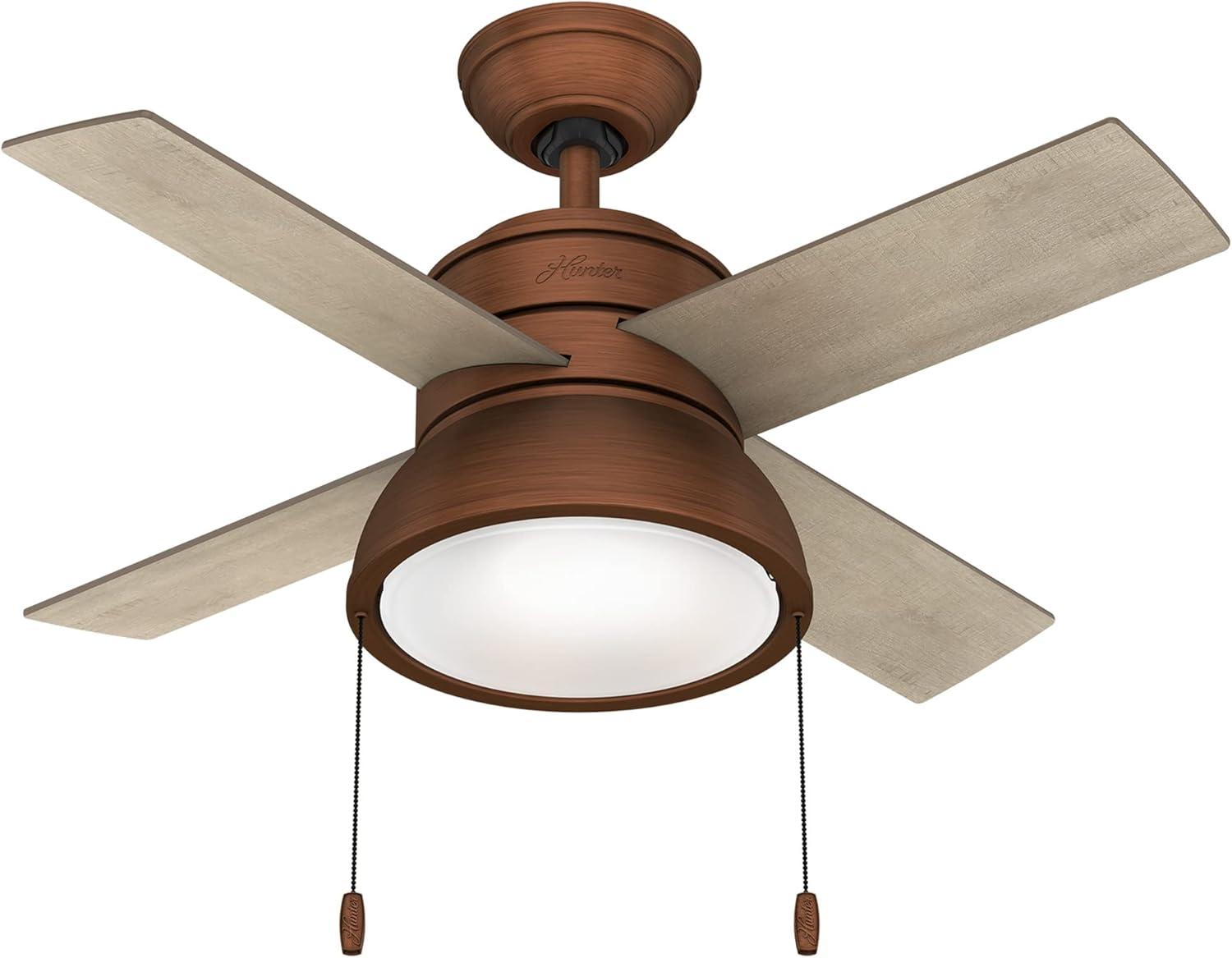 36" Loki 4 - Blade Standard Ceiling Fan with Light Kit Included