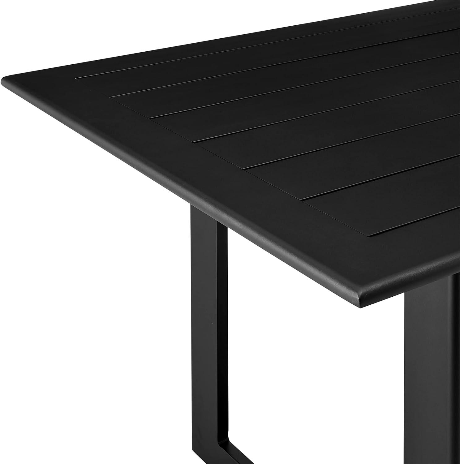 Grand Black Aluminum Rectangular Outdoor Dining Table