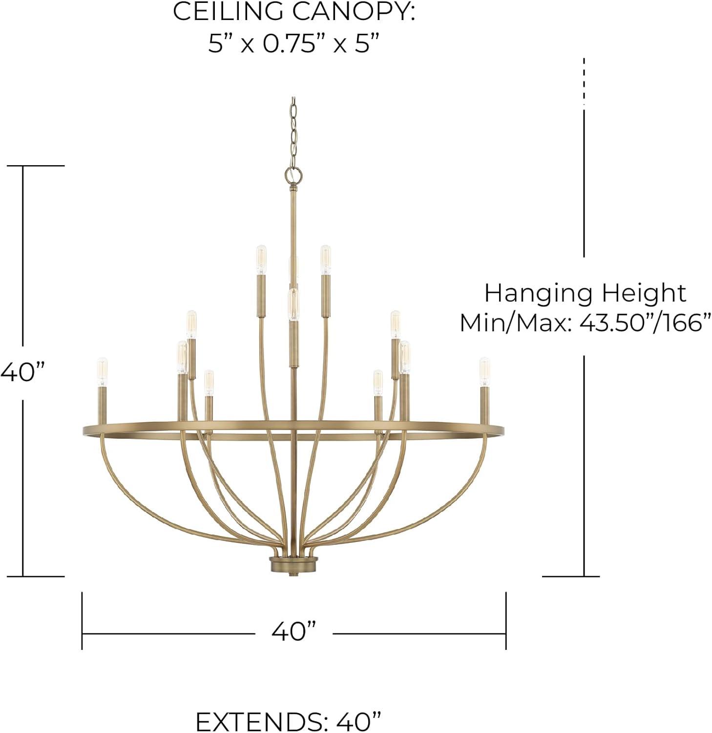 Capital Lighting 12 - Light Dimmable Empire Chandelier