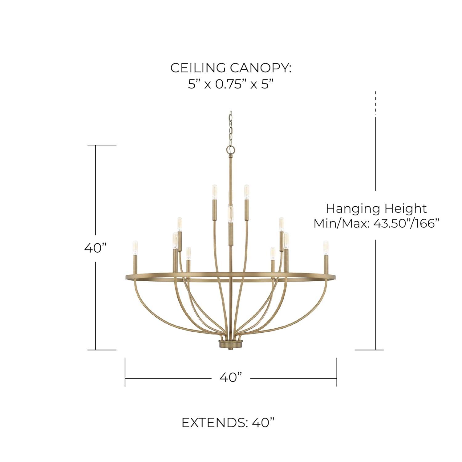 Capital Lighting 12 - Light Dimmable Empire Chandelier