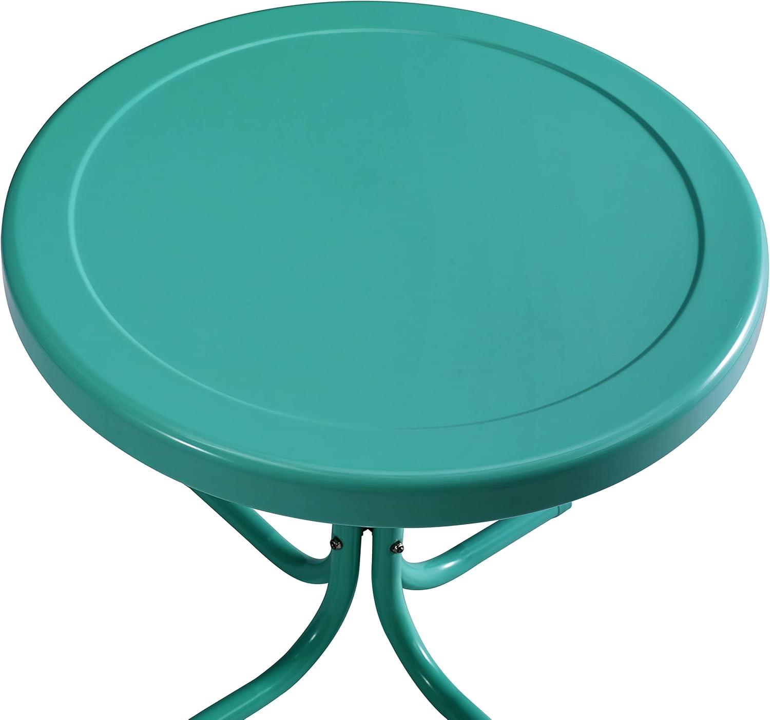 Crosley 3pc Bates Outdoor Patio Chair Set Turquoise: Vintage-Style, Steel Frame, UV-Resistant