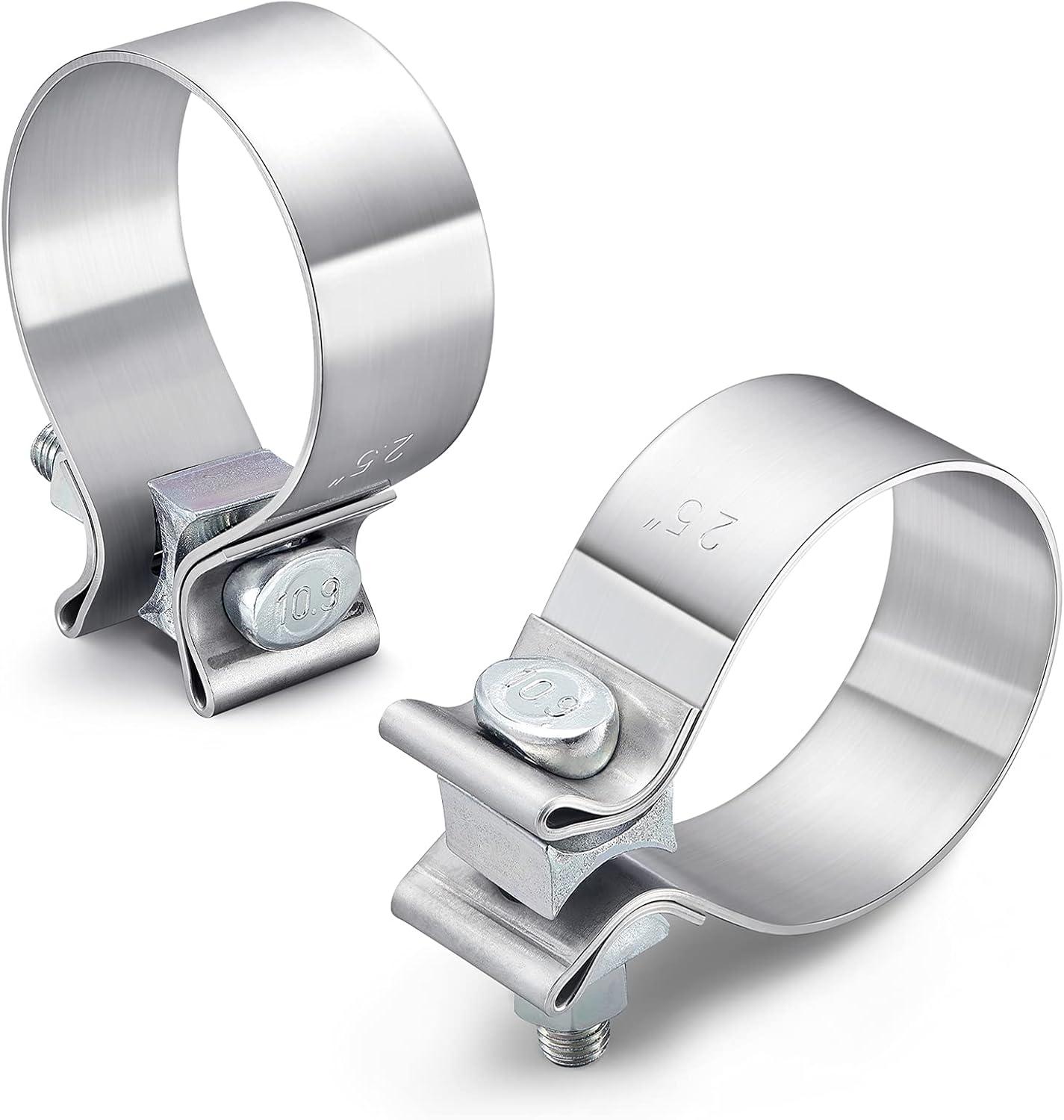 Exhaust Clamps Pipe Repair Parts - 2.0" Narrow Band Clamp , Great for Exhaust Tips, Catalytic Converter, Exhaust Manifold, Exhaust Resonator, Exhaust Flex Pipe, Exhaust Muffler Repair Project