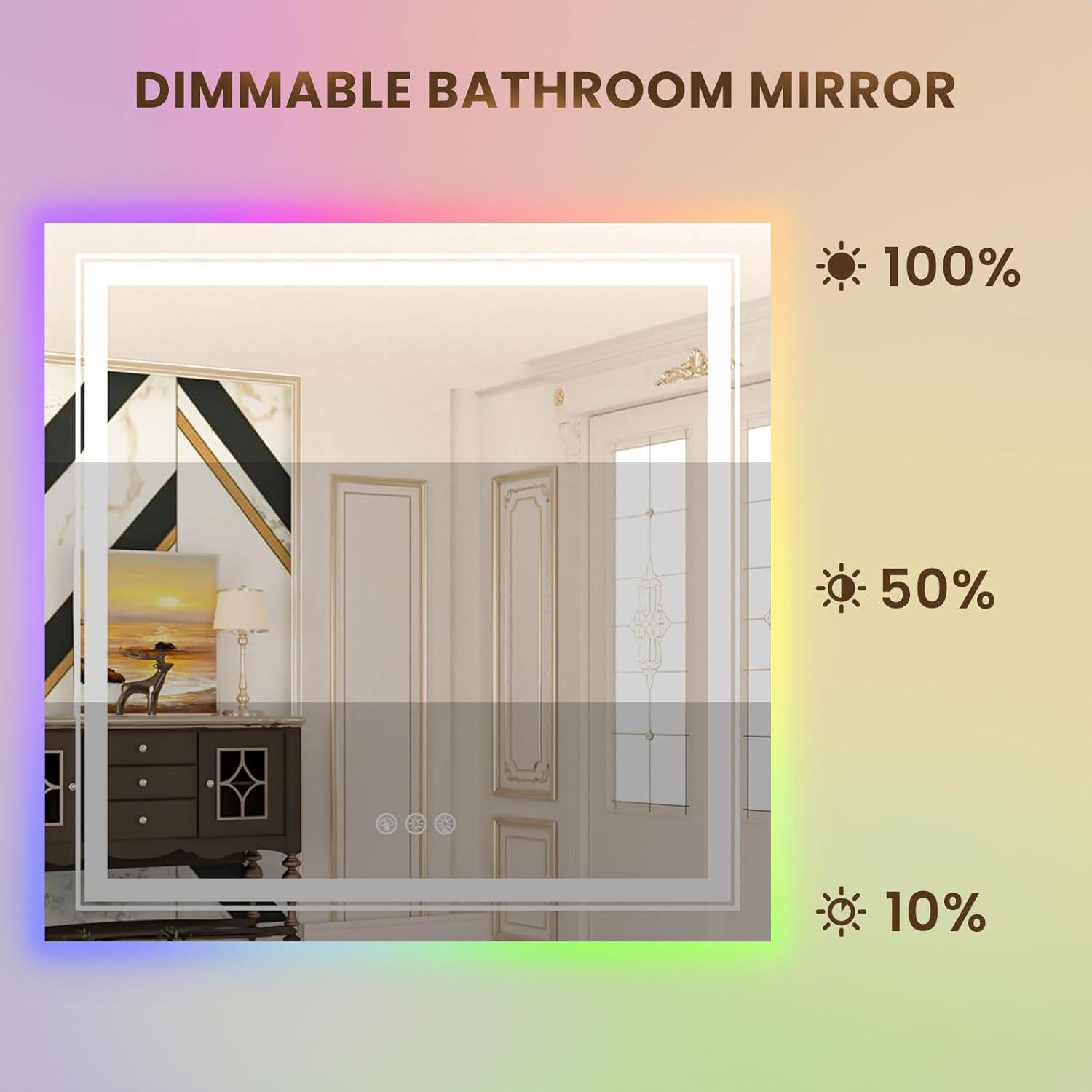 Ivy Bronx Maureene RGB LED Bathroom Mirror with Lights
