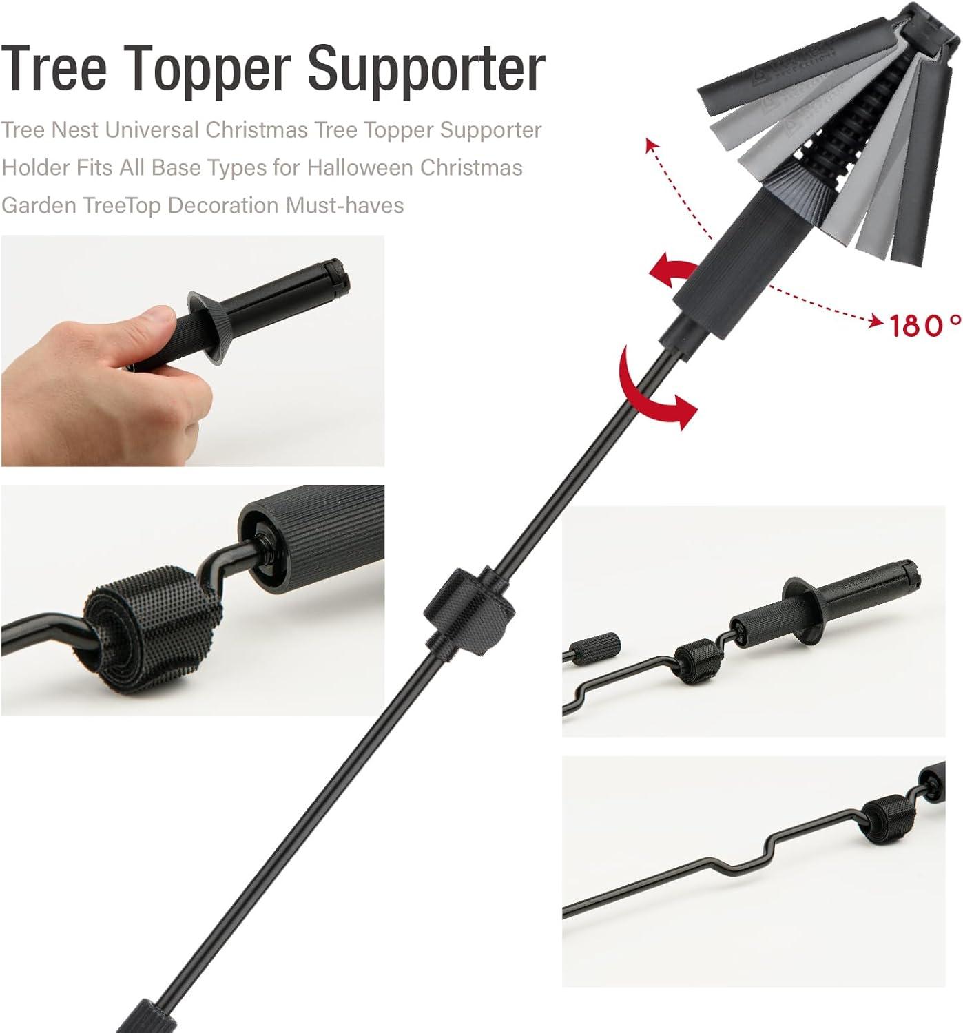 Tree Nest  Top Universal Christmas Tree Topper Supporter Holder for All Base Types, Black