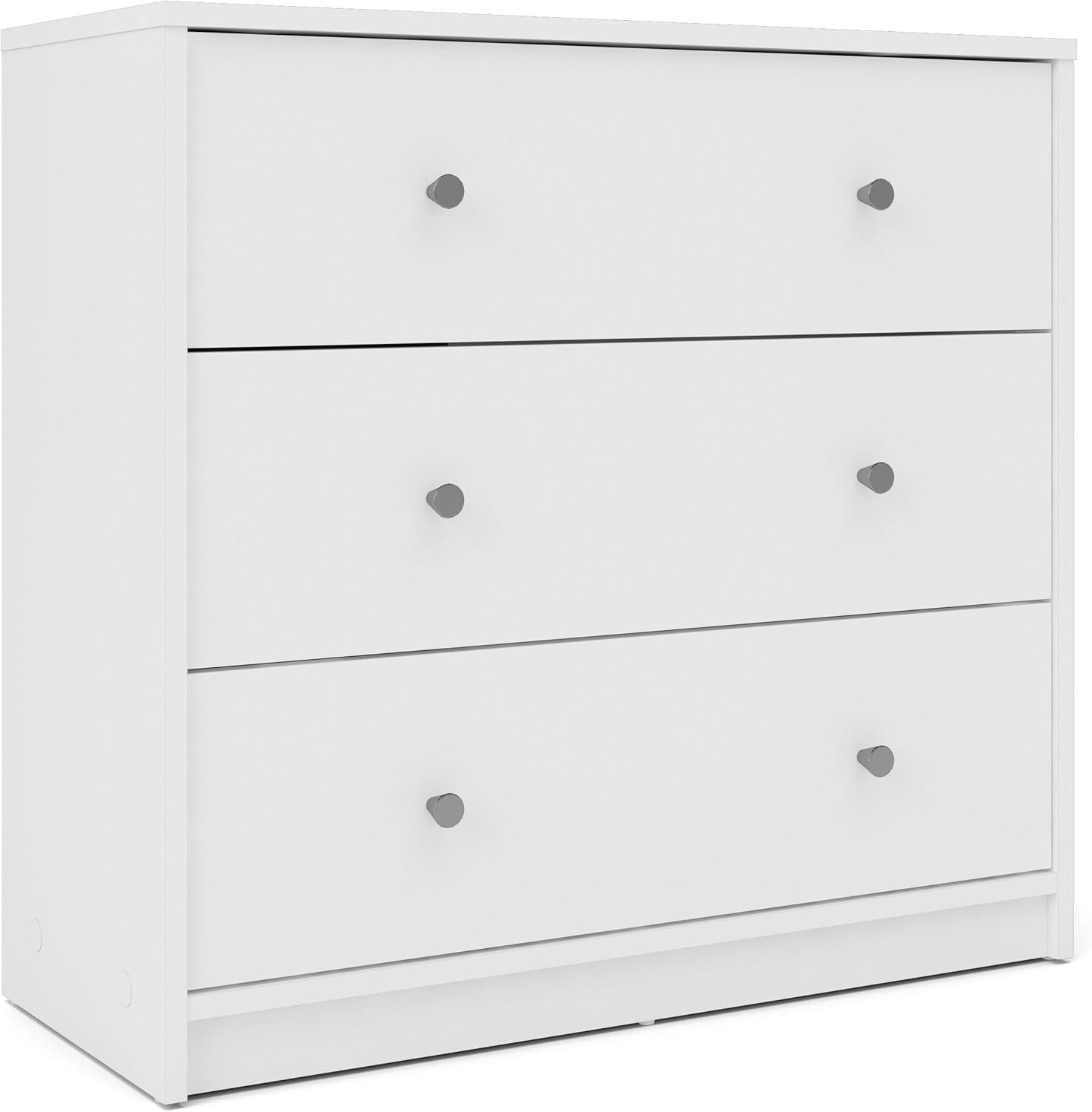 Wood Portland 3 Drawer Chest in White-Tvilum