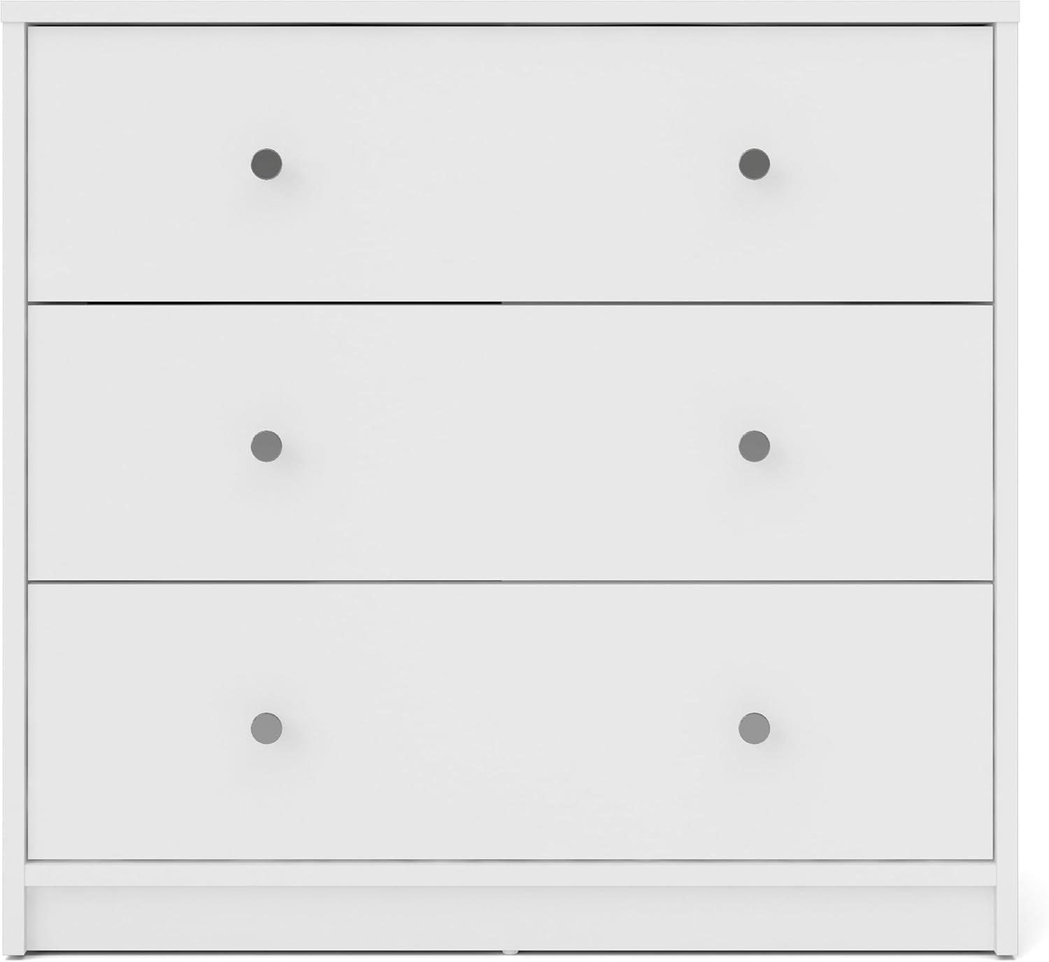 Wood Portland 3 Drawer Chest in White-Tvilum