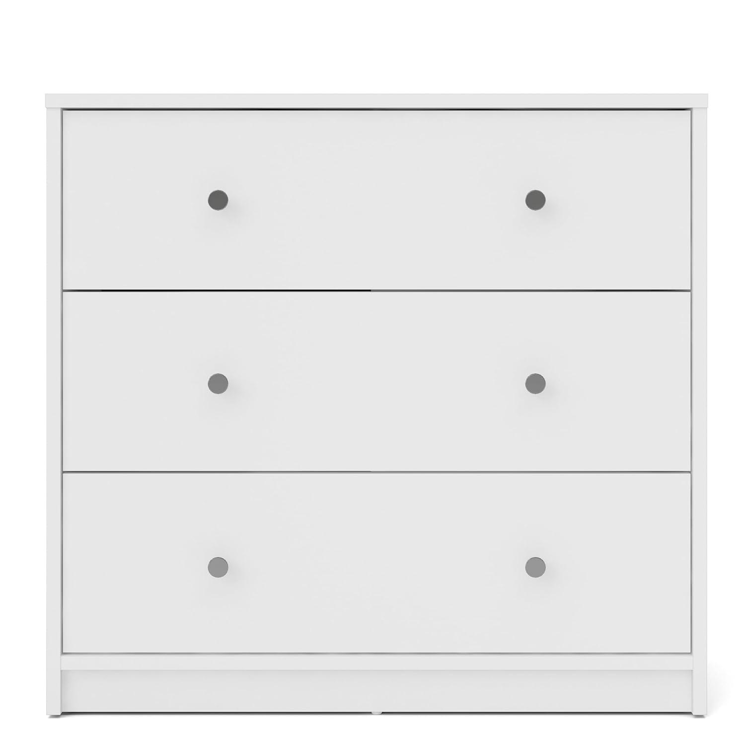 Wood Portland 3 Drawer Chest in White-Tvilum