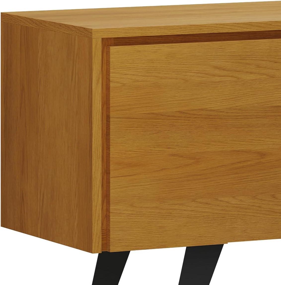Simpli Home Lowry 63"W Solid Wood Modern Industrial TV Stand for TVs up to 70" with Storage