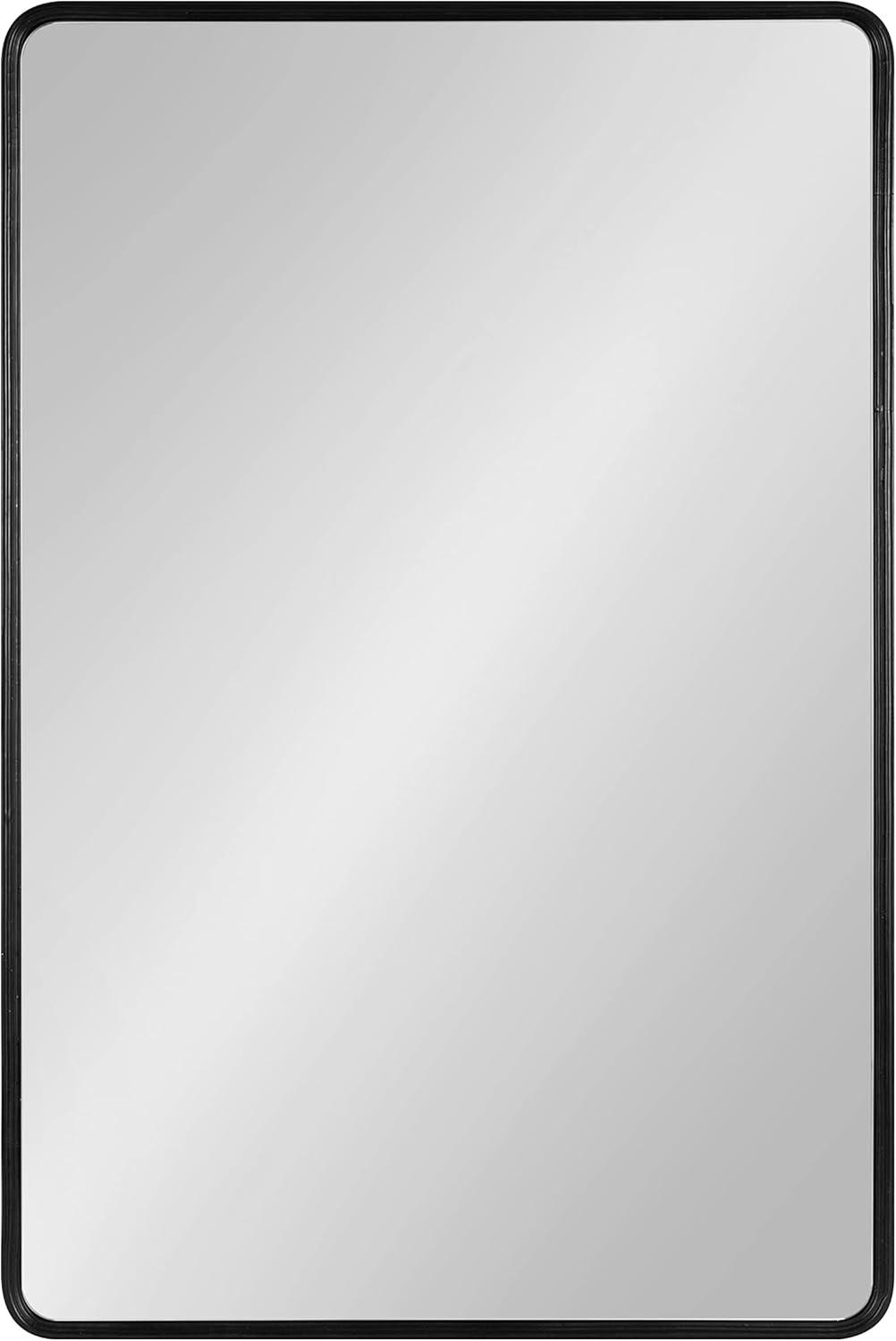 Kate and Laurel Caskill Rectangle MDF Rectangle Mirror, 24x36, Black