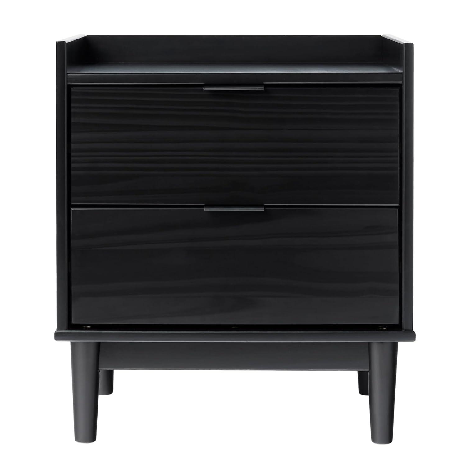 MOEPISY Mid-Century Modern 2-Drawer Solid Wood Nightstand