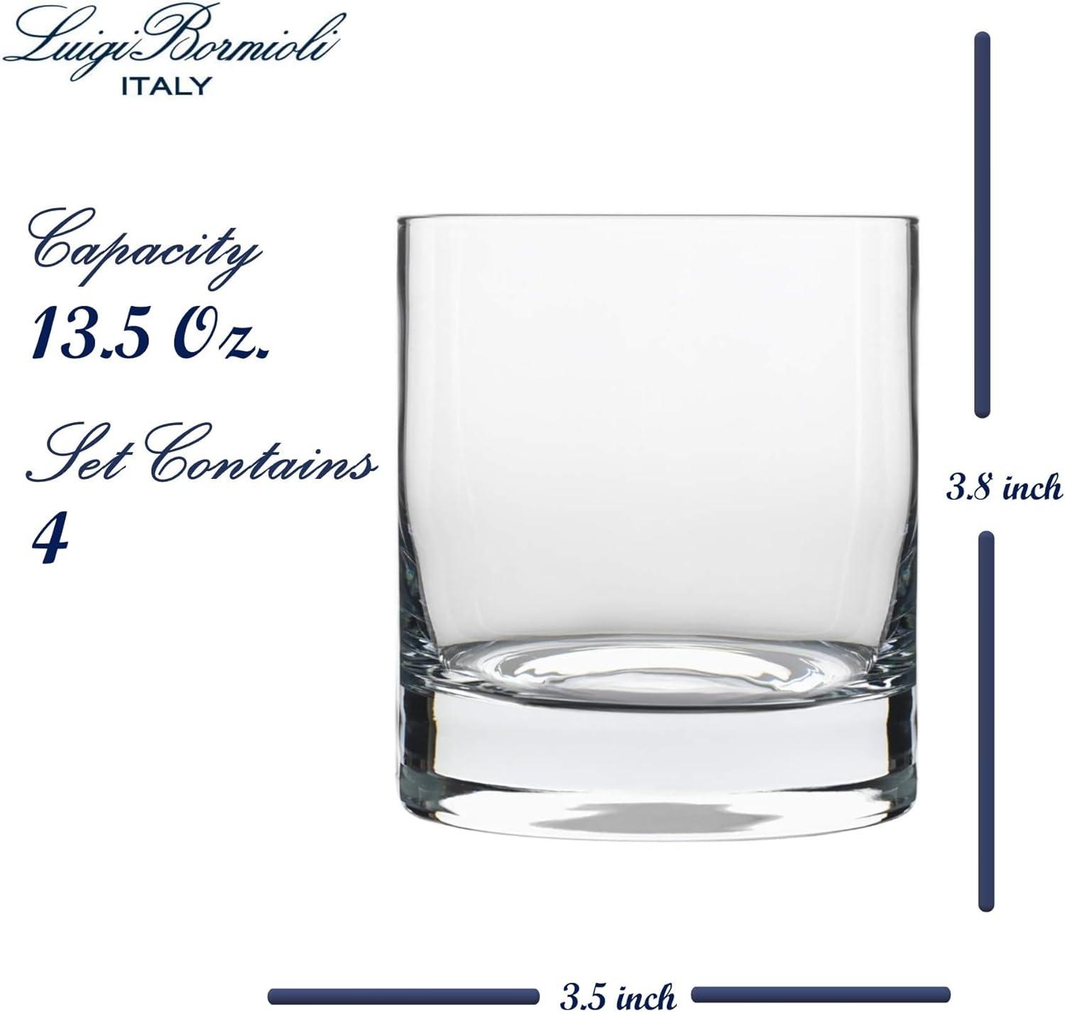 Luigi Bormioli Classico 13.5 oz Clear Crystal Whiskey Glass Set