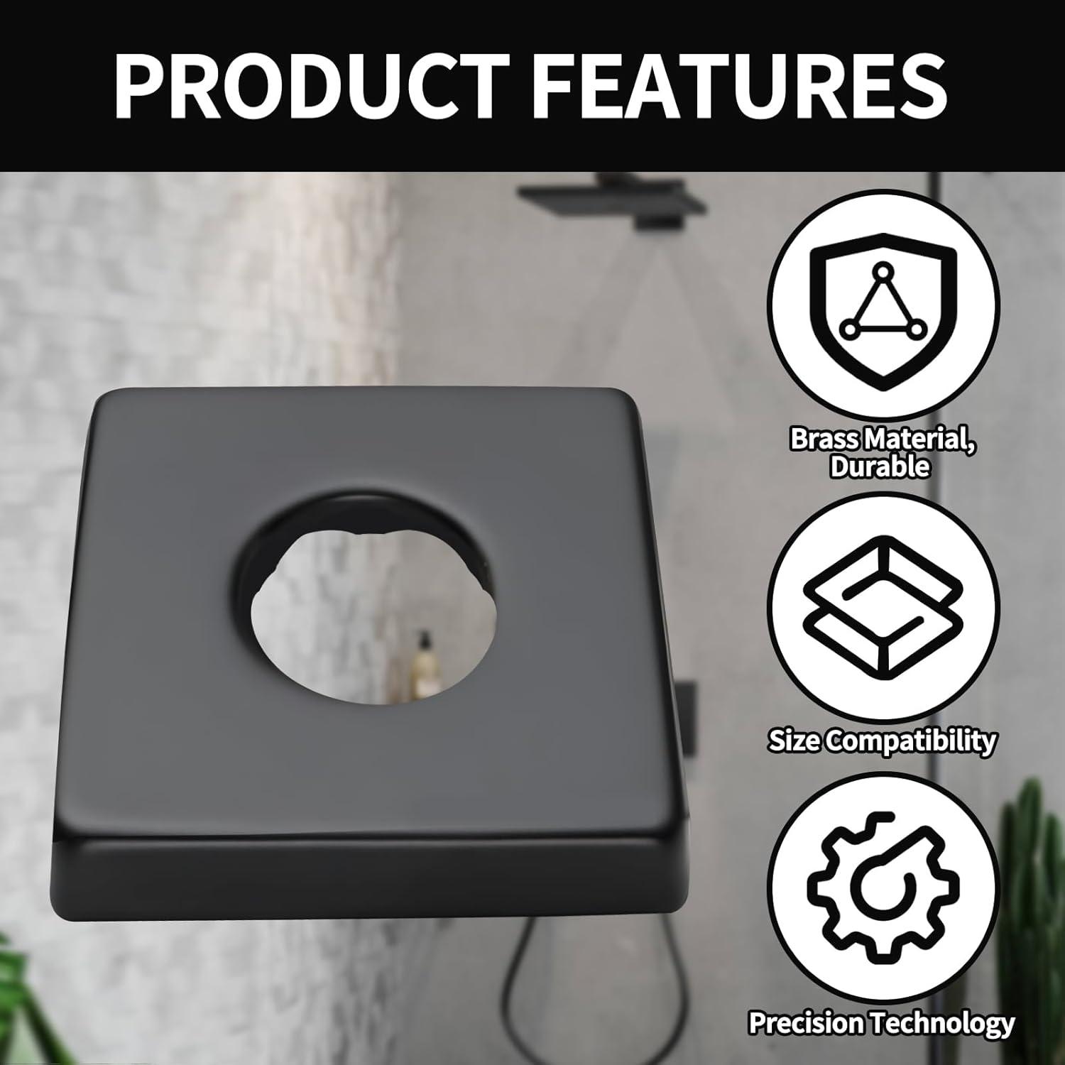 Delta Rp51034 Square Shower Arm Flange - Black