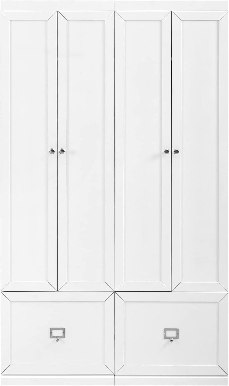 2pc Harper Entryway Pantry Closets White - Crosley: Modular Storage, Adjustable Shelves, MDF Wood