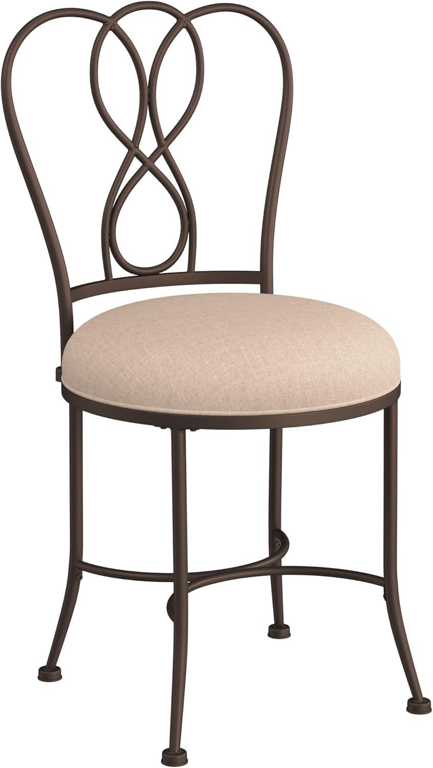 18.5" Christina Metal Vanity Stool Bronze/Cream - Hillsdale Furniture