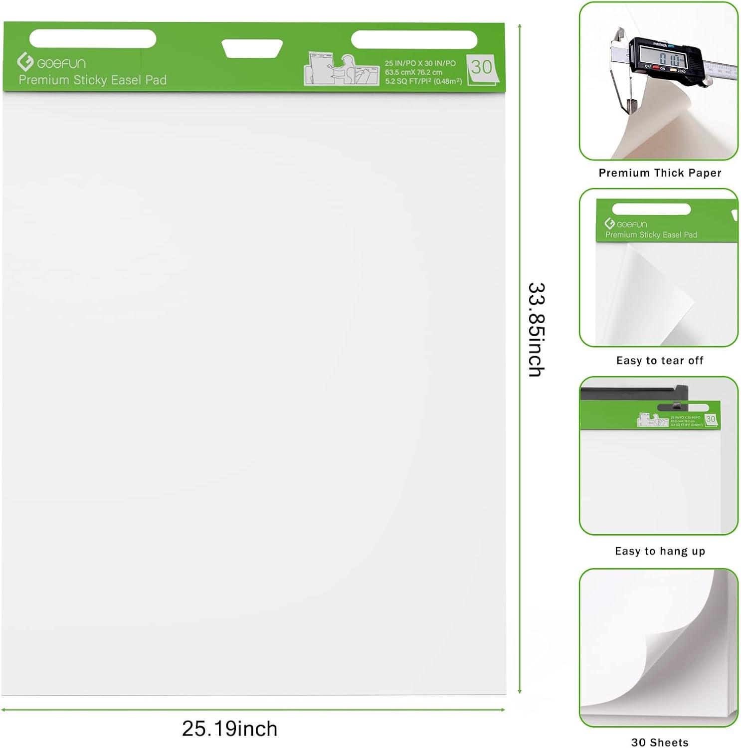 Post-it Super Sticky Recycled Easel Pads, 25 in x 30 in, 8 Pads, 30 Sheets/Pad, 30% Recycled, Great for Virtual Teachers and Students, White