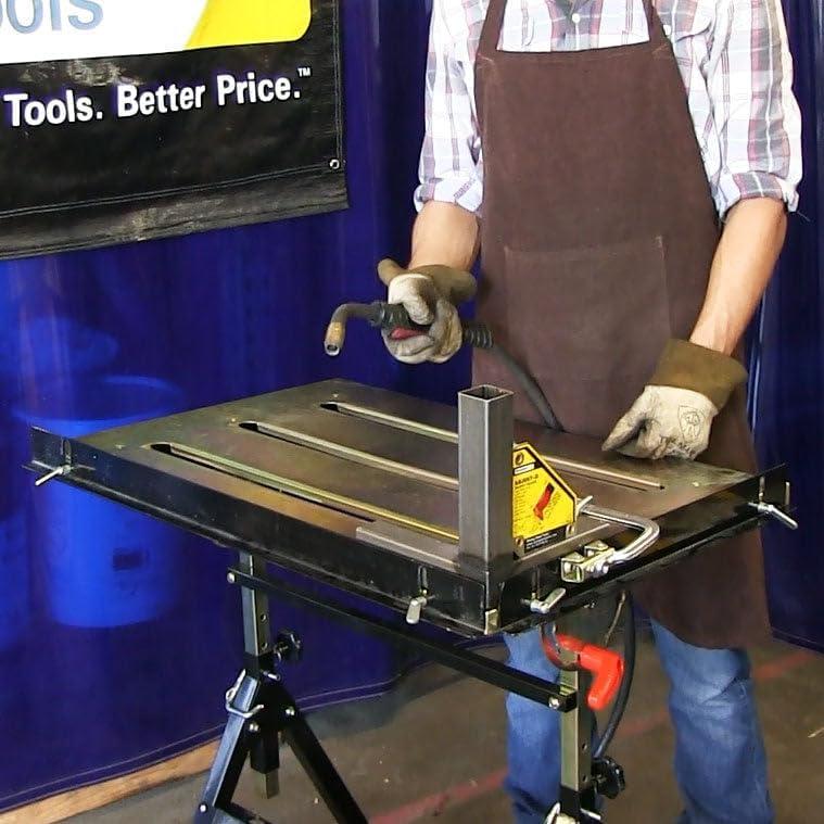 Adjustable Steel Welding Table with Casters and Guide Rails