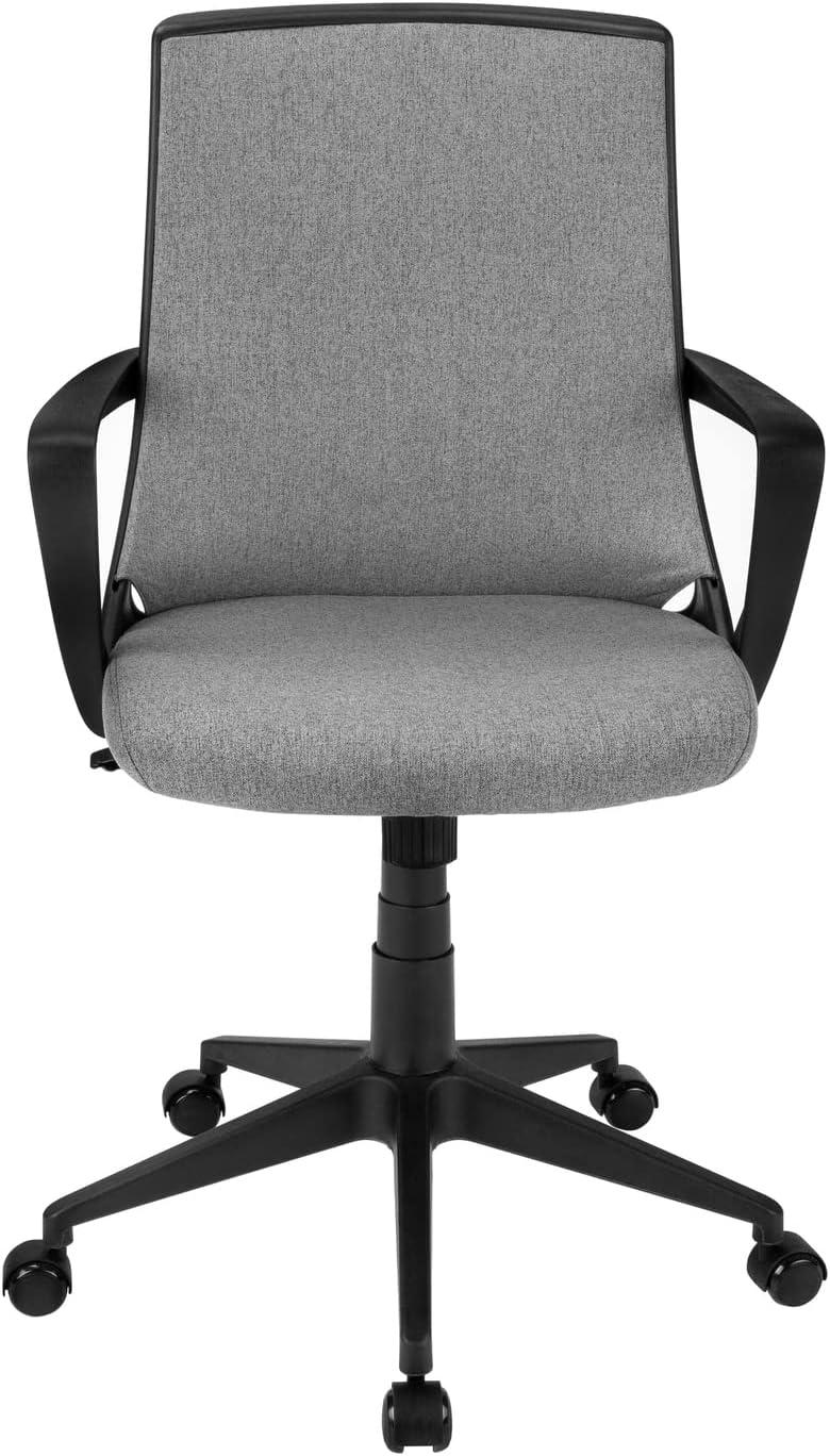 Gray and Black Leather Executive Swivel Arm Chair