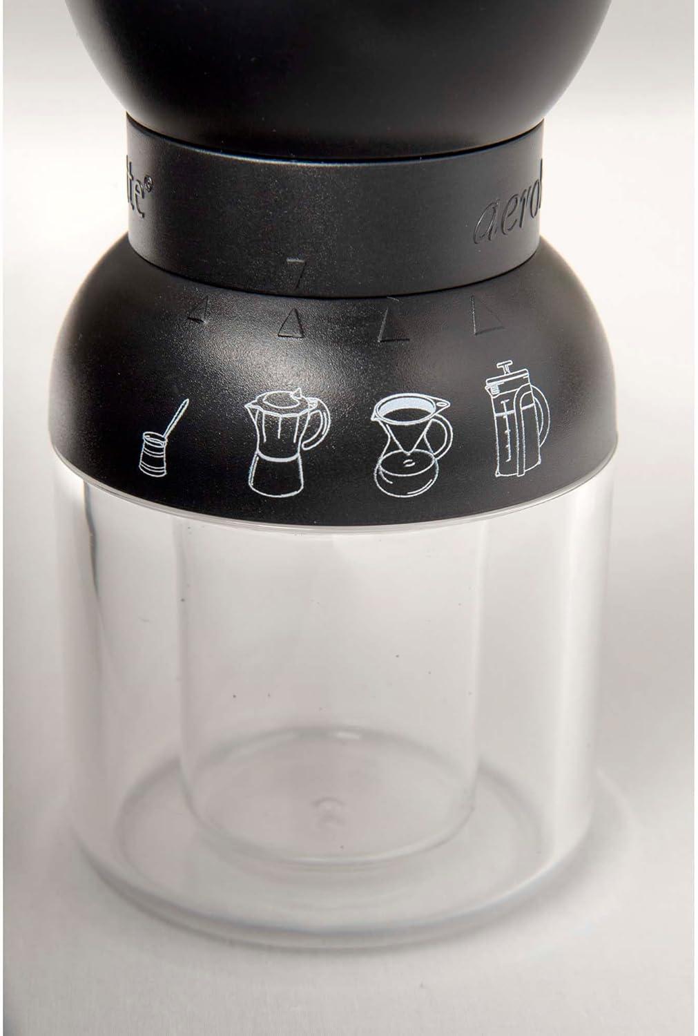 Black and Clear Manual Burr Coffee Grinder with Adjustable Ceramic Mechanism