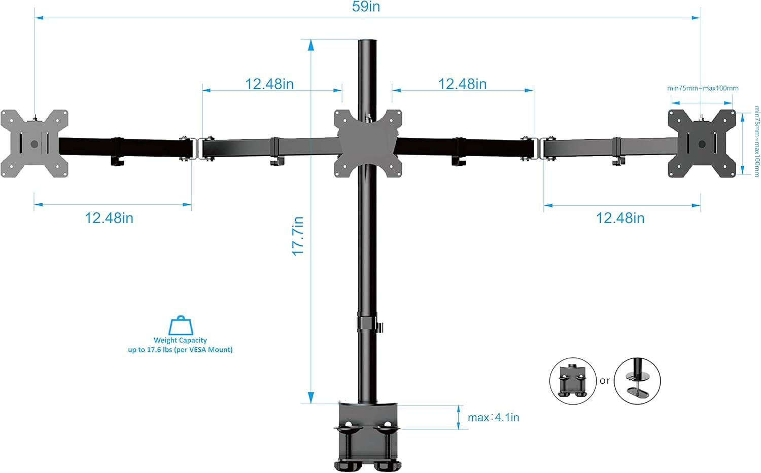 Teak Laminated 46" Wide Adjustable Desk Converter with Triple Monitor Support