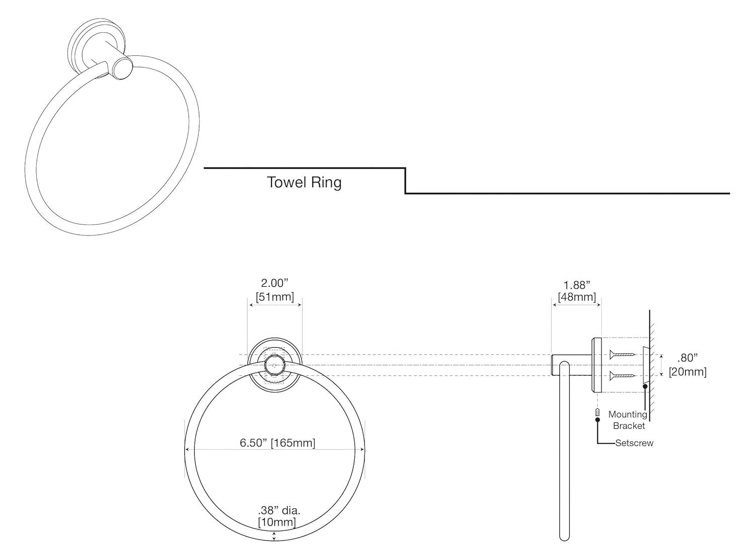 Latitude II Towel Ring | Bathroom, Kitchen Hand Towel Ring