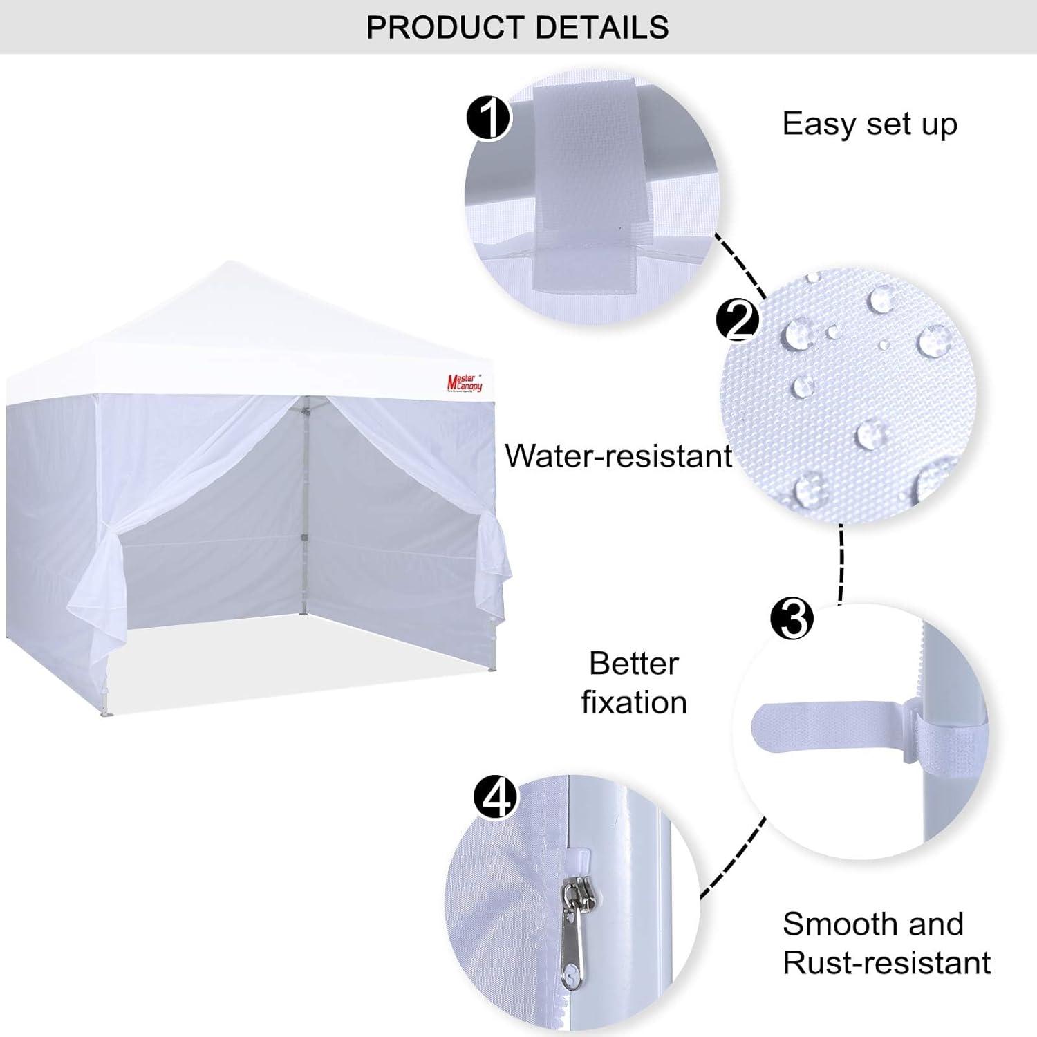 White 10x10 Pop-Up Canopy Sidewall Kit with Door