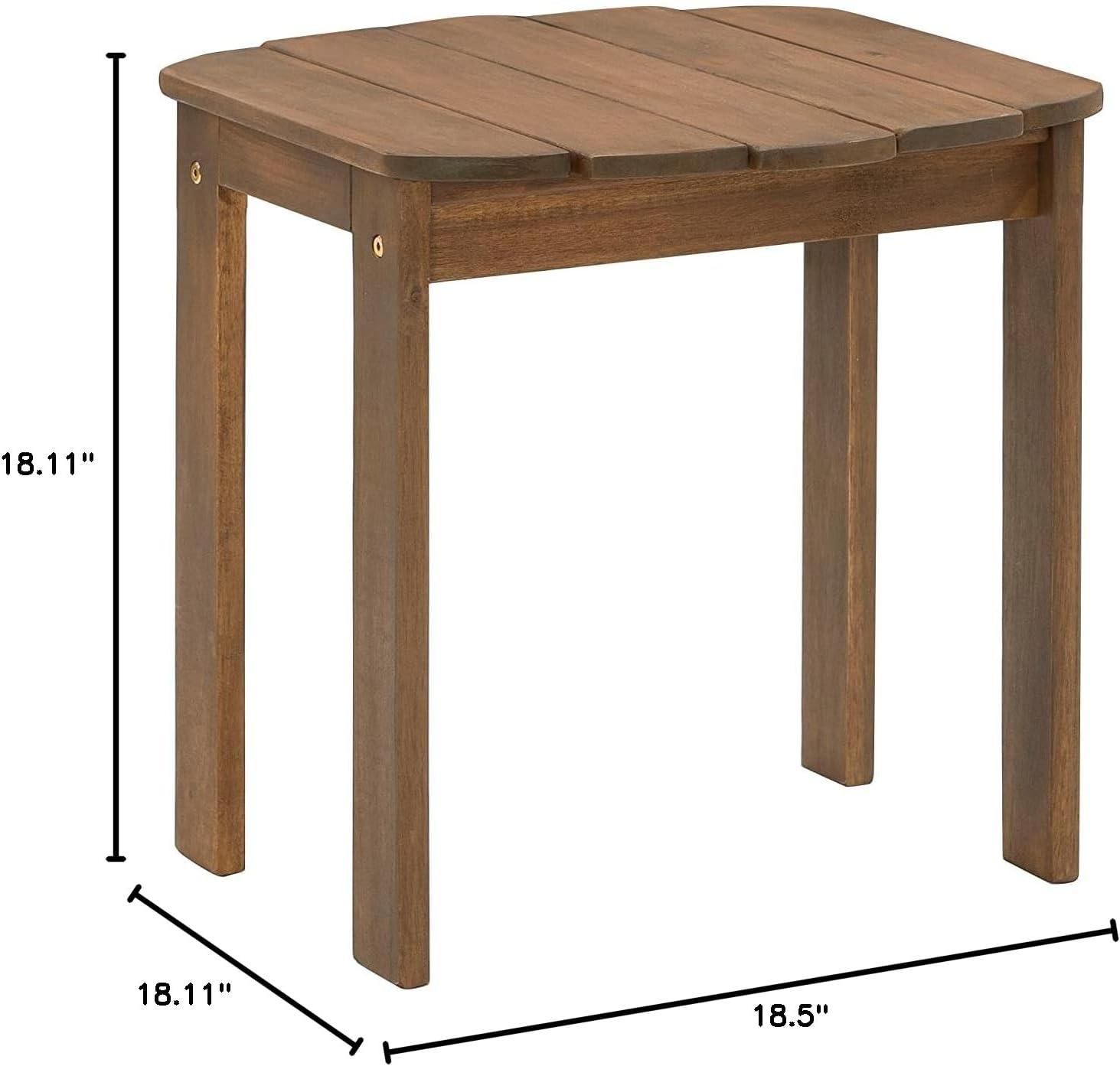 Linon Adirondack Solid Acacia Wood Outdoor Side Table in Acorn Brown Stain