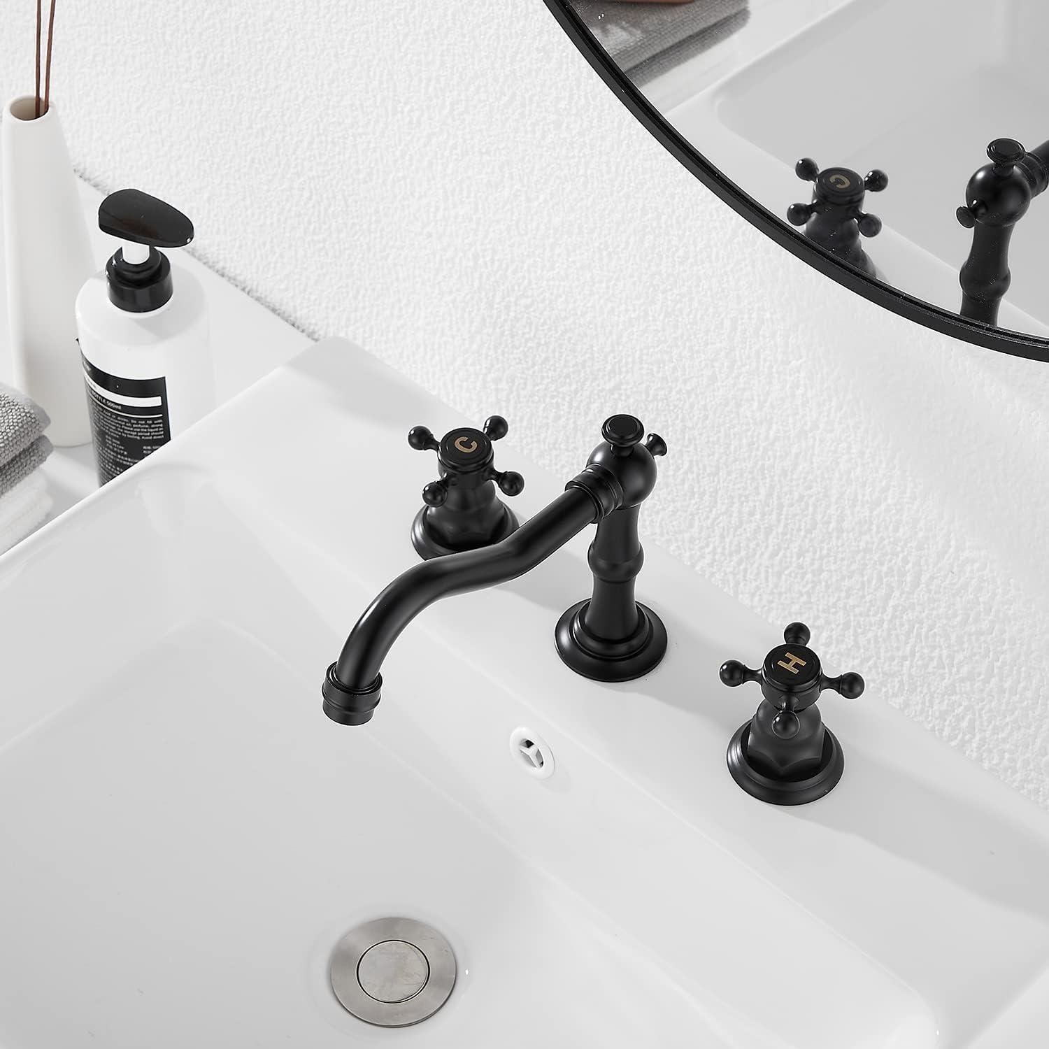 Widespread 2-handle Bathroom Faucet with Drain Assembly