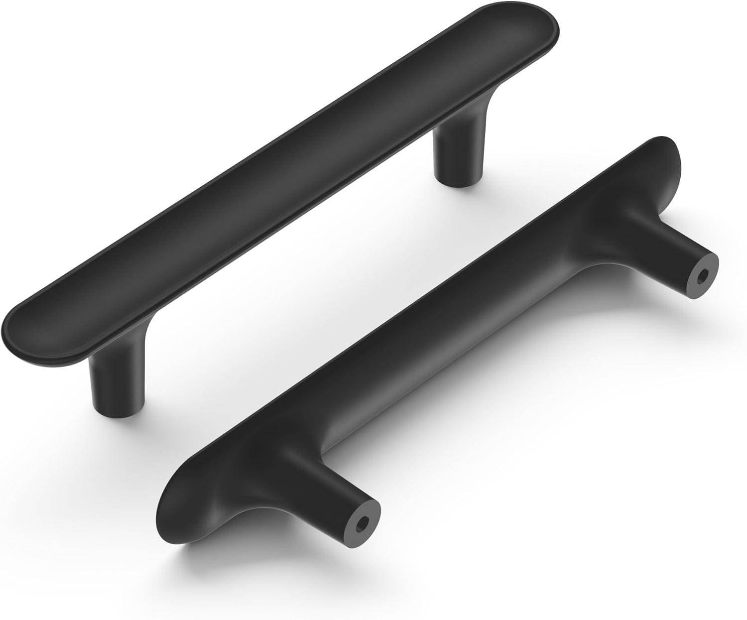 Matte Black Modern Kitchen Cabinet Pulls with Mounting Hardware