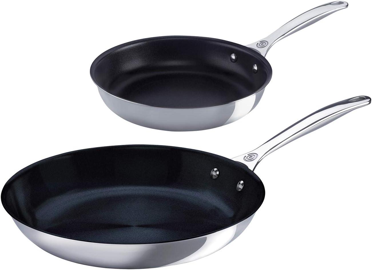 Stainless Steel Nonstick Black 2 Piece Fry Pan Set