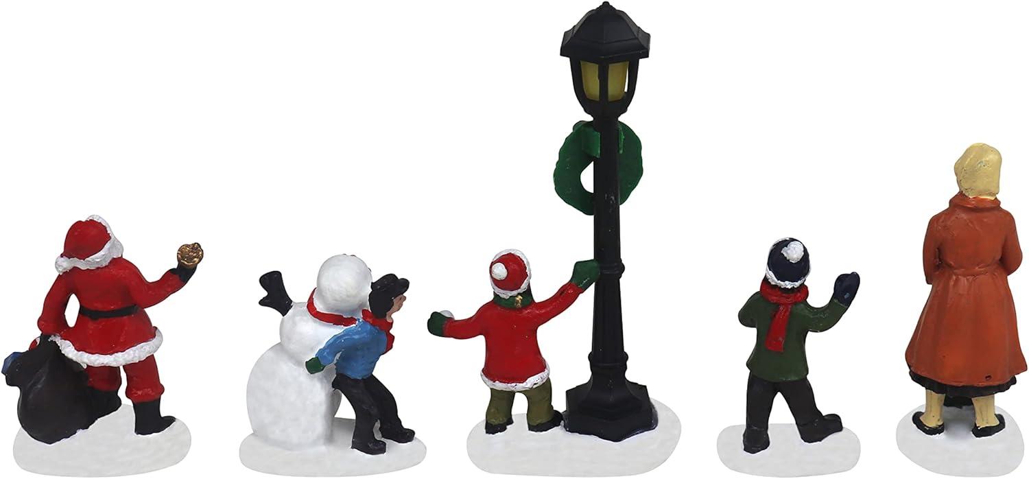 Hand-Painted Resin Christmas Village Figurine Set