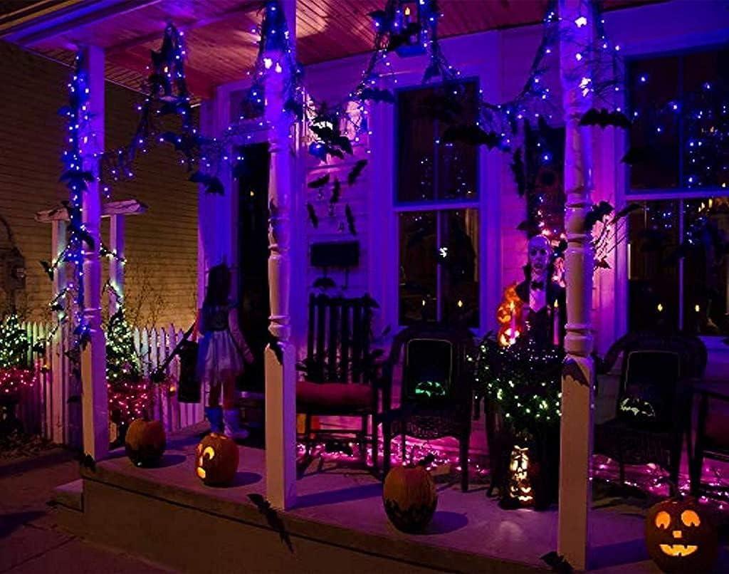 kemooie 500 LED Purple Christmas Lights, 164FT 8 Twinkle Modes Plug in Light, Waterproof Extra Long String Lights for Outdoor Indoor Tree Wedding Party Garden Halloween Christmas Decorations (Purple)