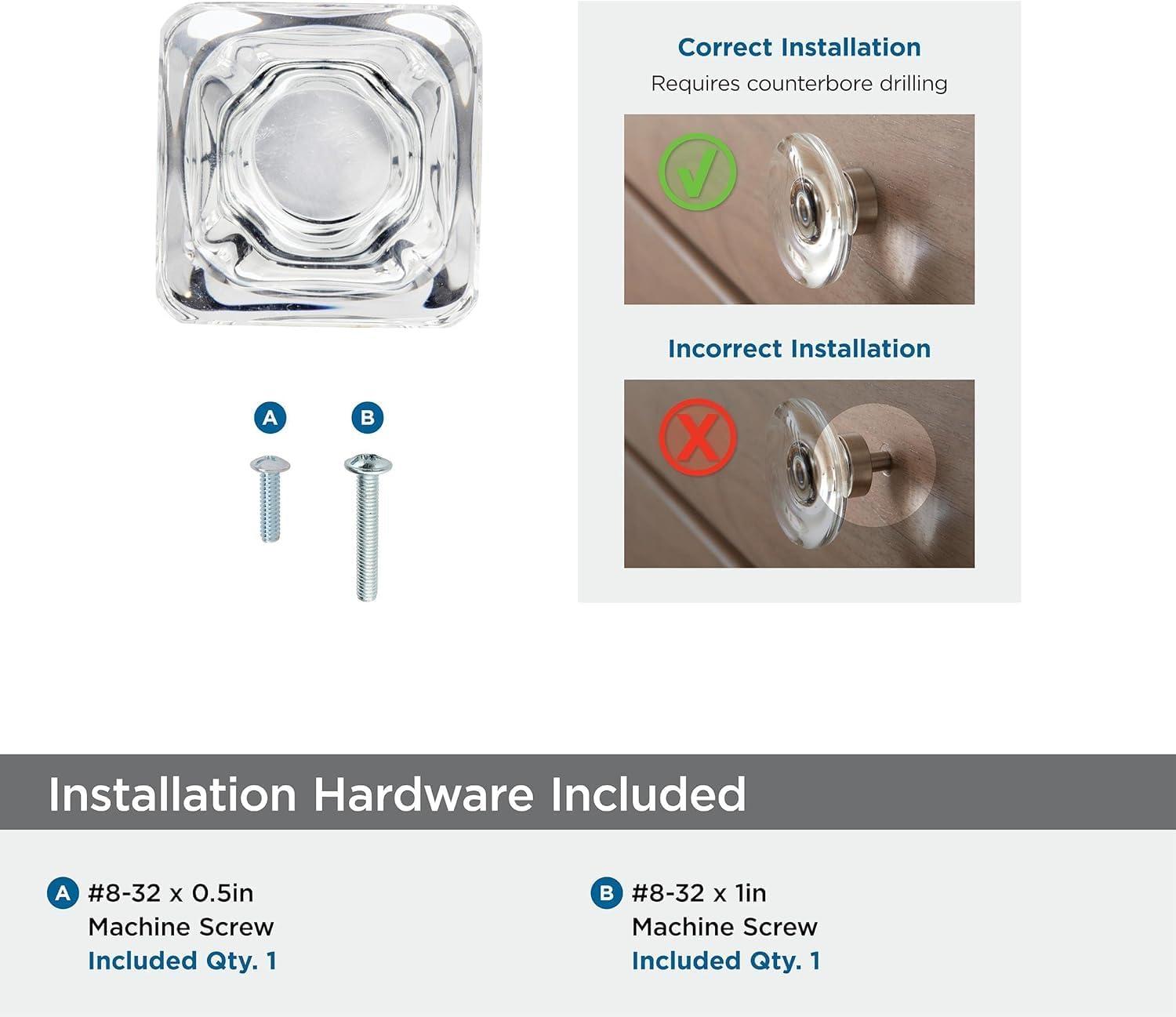 Glacio 1 3/8" Length Square Knob