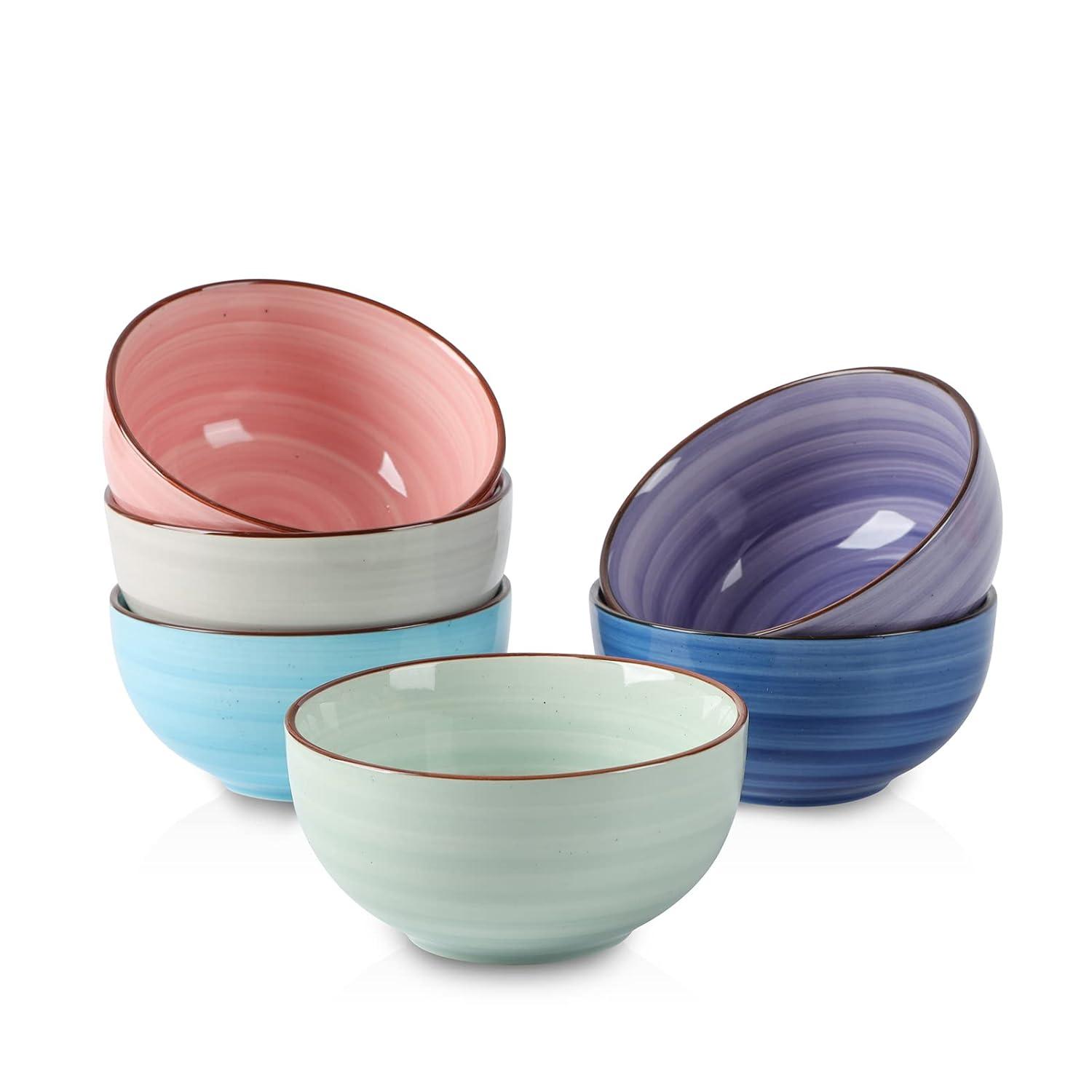 Gradient Ceramic 12 Oz Dessert and Cereal Bowls Set