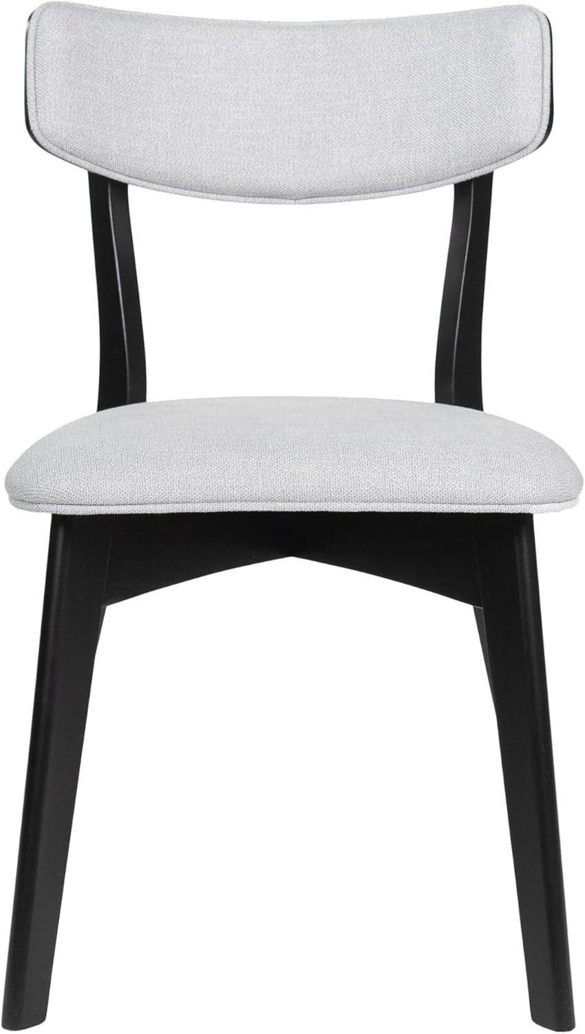 Christopher Knight Home Set of 2 Chazz Upholstered Dining Chairs Light Gray/Matte Black