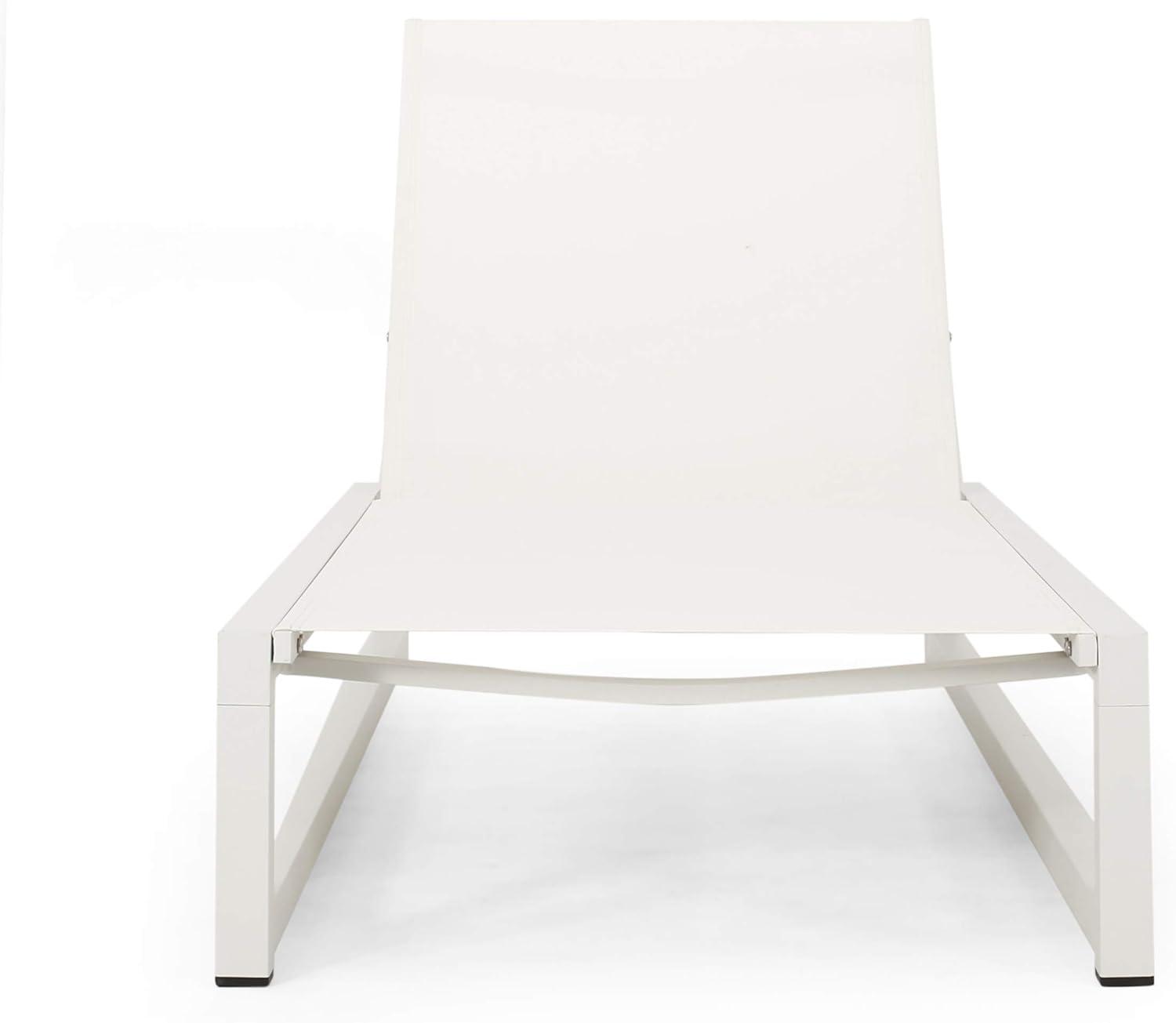 Christopher Knight Home Modesta Outdoor Aluminum Mesh Chaise Lounge (Set of 2) by  White