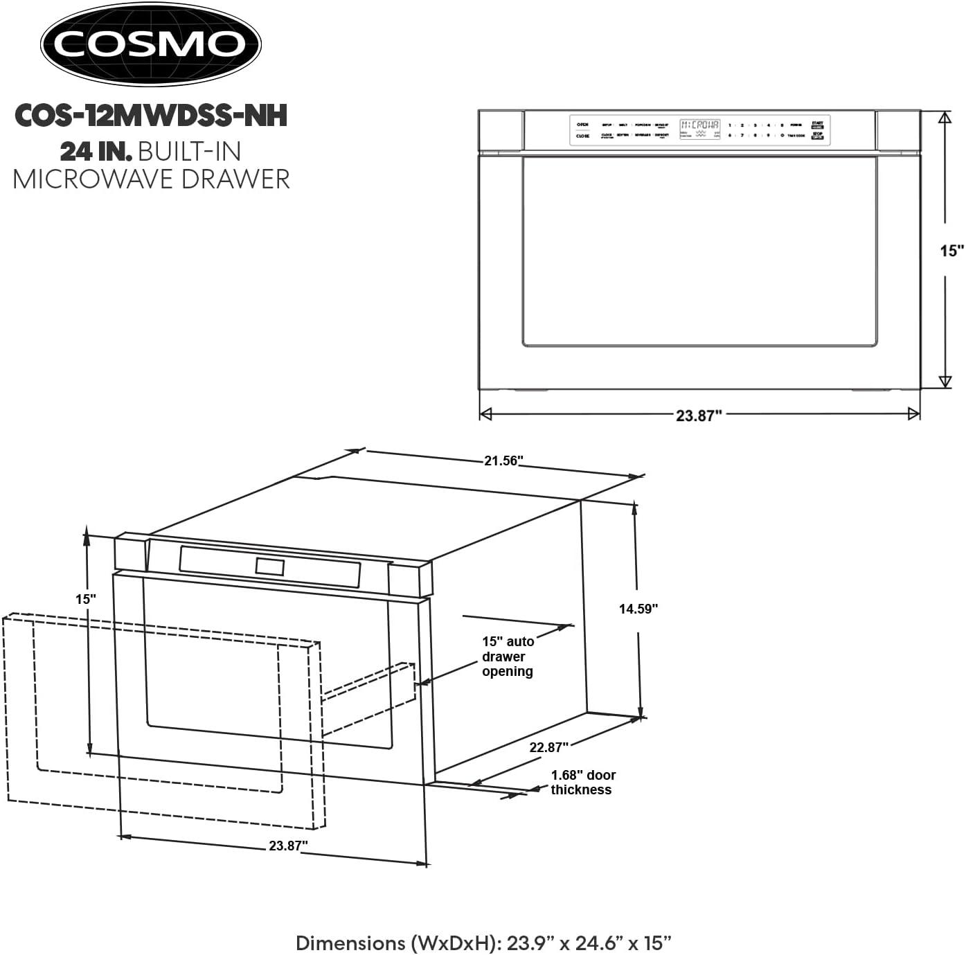 24'' Stainless Steel Built-In Microwave Drawer with Touch Controls