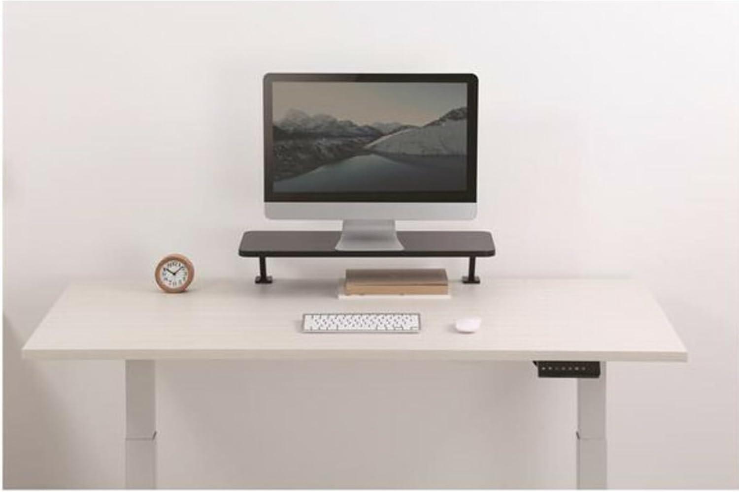 Black Clamp-On Extra Wide Monitor Riser Shelf