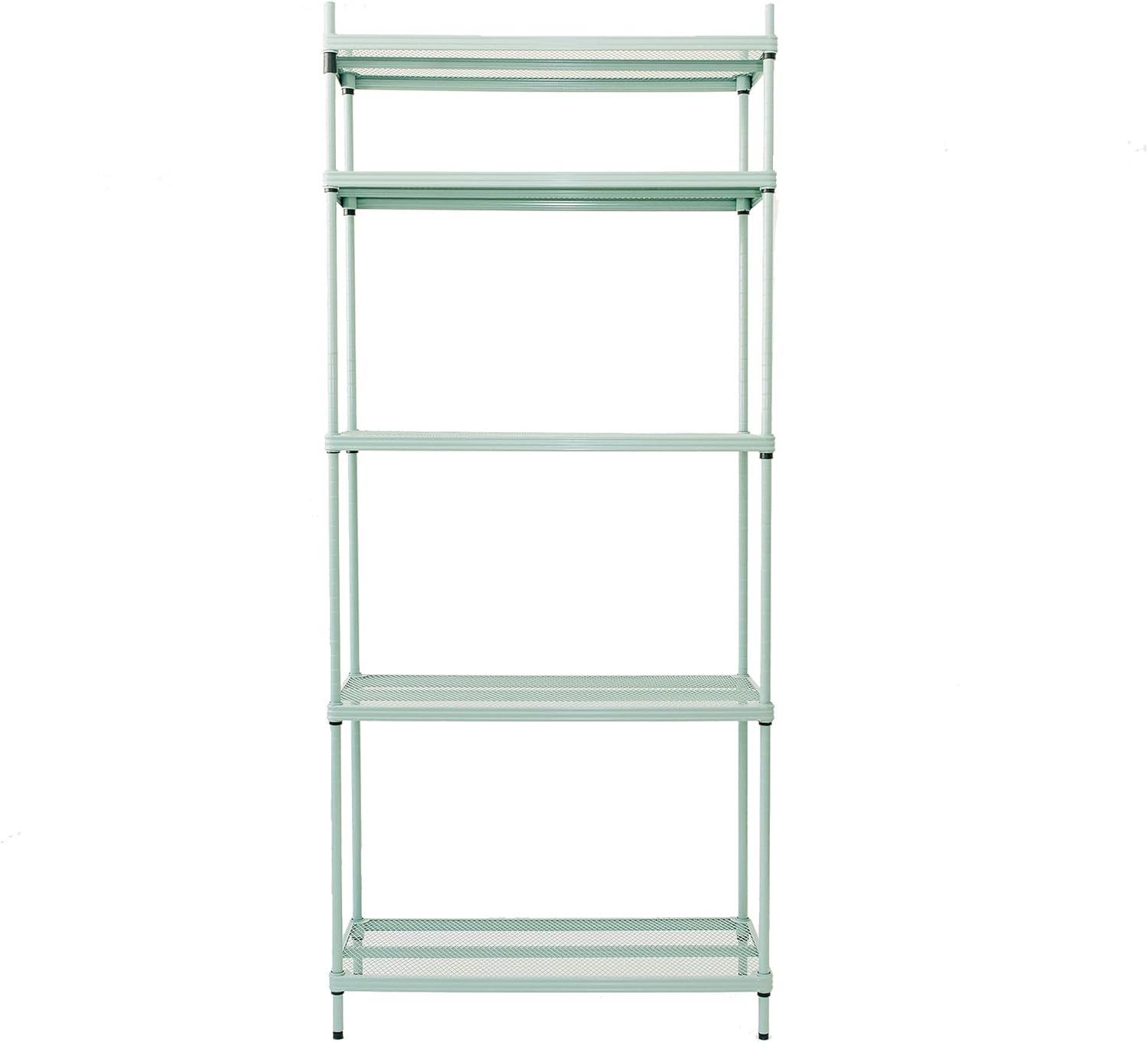 Design Ideas MeshWorks 5 Tier Metal Storage Shelving Unit Rack Bookshelf