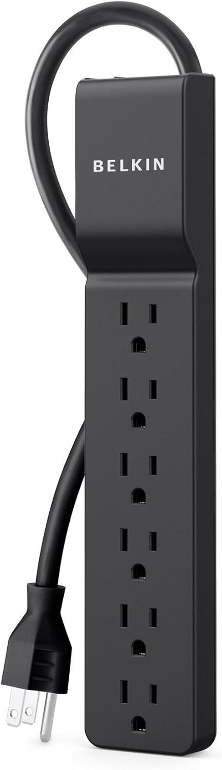 Belkin BE106000-04-BLK 6-Outlet Home/Office Surge Protector 4 ft Cord - Black