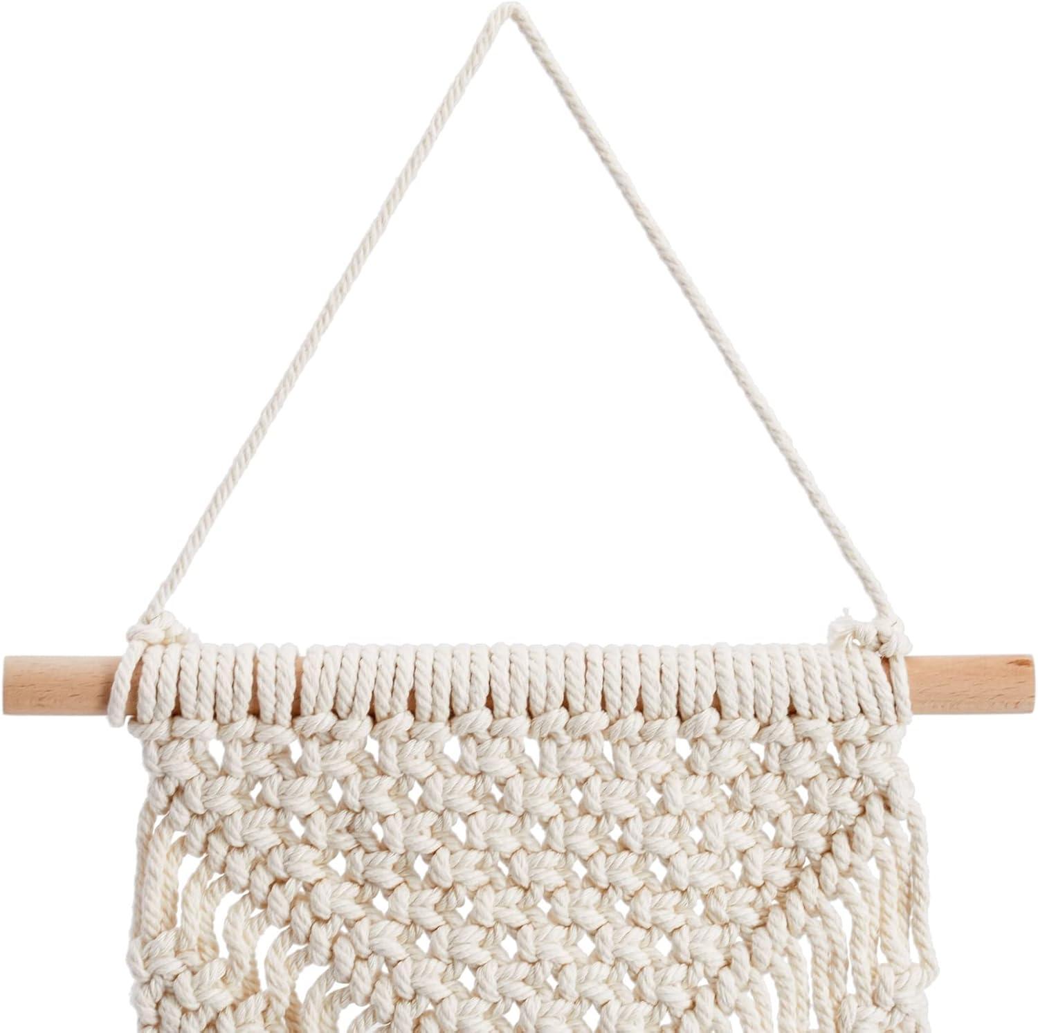 Okuna Outpost 2 Pack Boho Themed Woven Macrame Wall Art, Handing Décor for Home or Nursery, 15 x 10 in