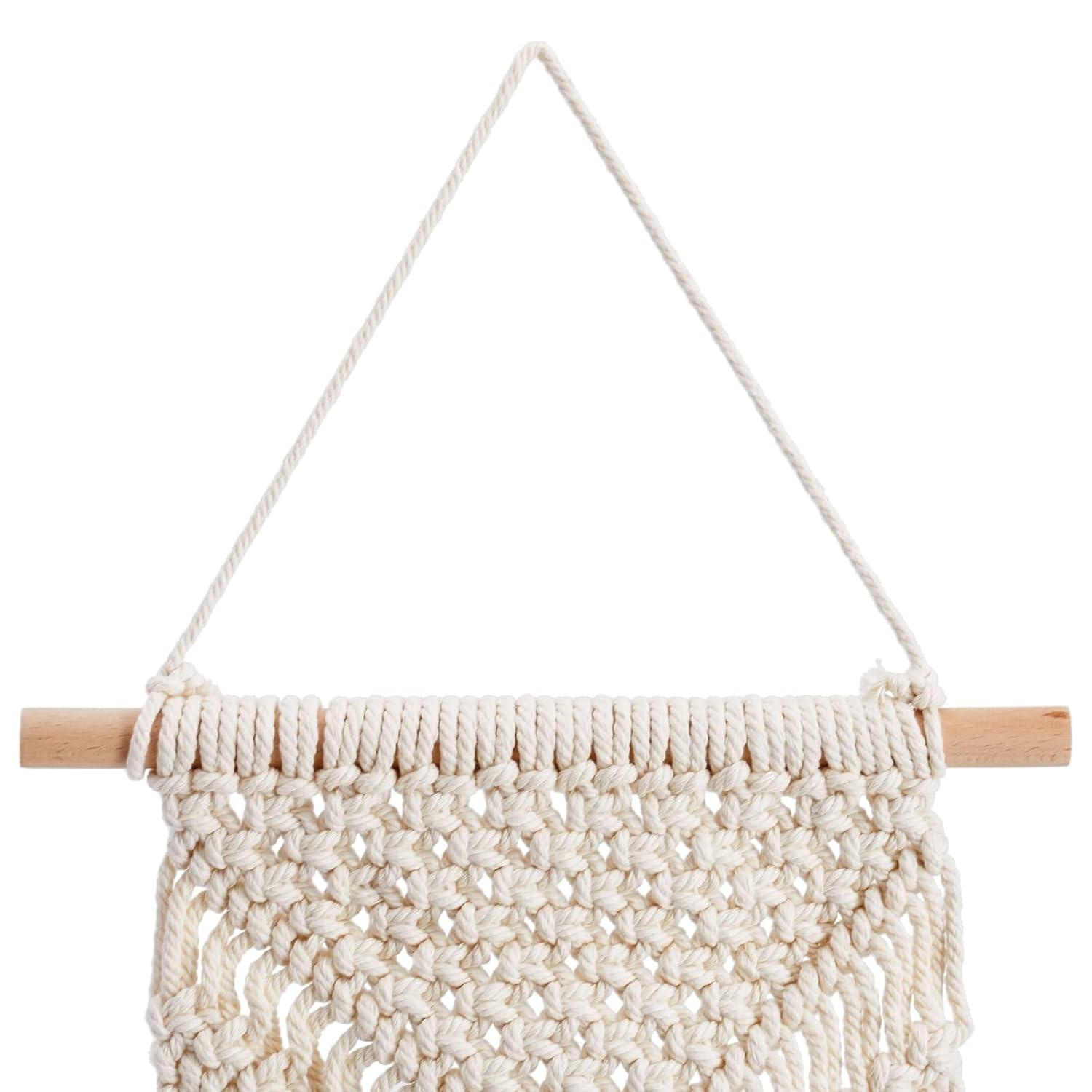 Okuna Outpost 2 Pack Boho Themed Woven Macrame Wall Art, Handing Décor for Home or Nursery, 15 x 10 in