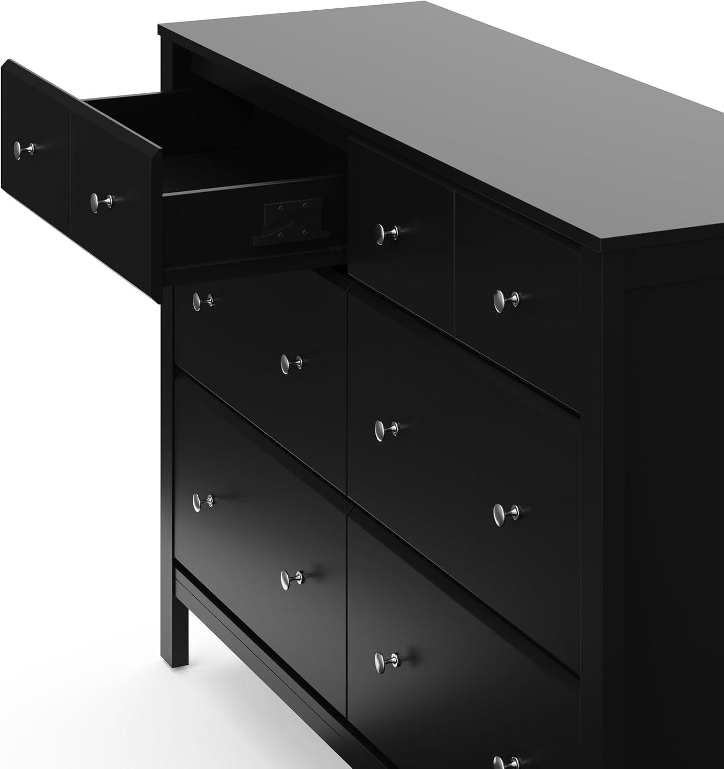 Storkcraft Horizon 6 Drawer Nursery Double Dresser, Black