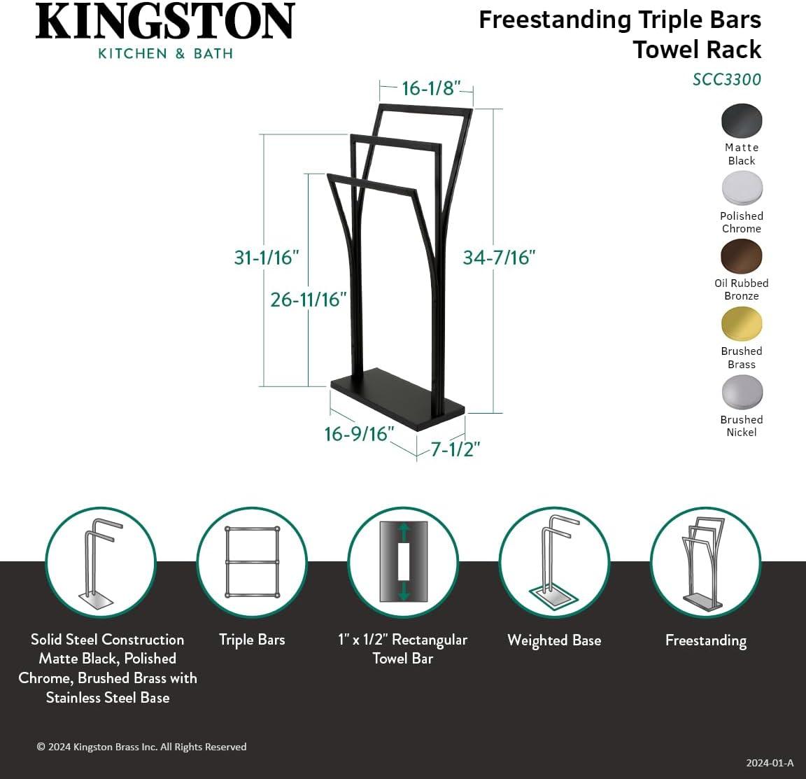 Kingston Brass Edenscape Freestanding Y-Style Towel Rack