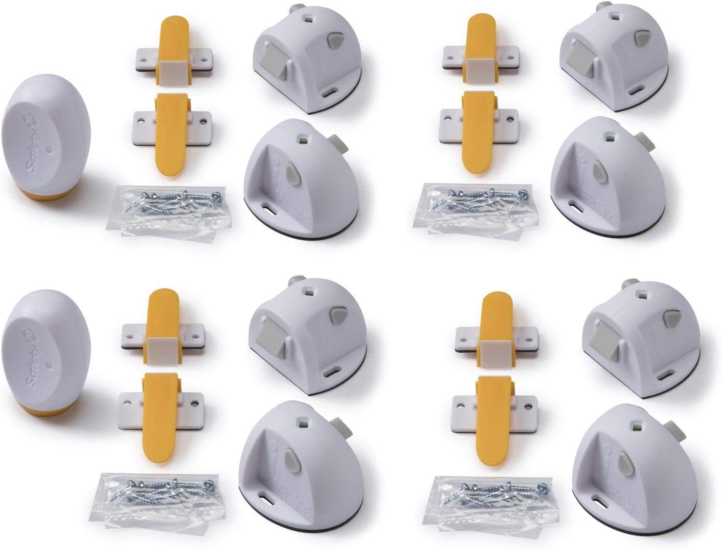 Safety 1st Adhesive Magnetic Lock System - 8 Locks and 2 Keys, White, Toddler