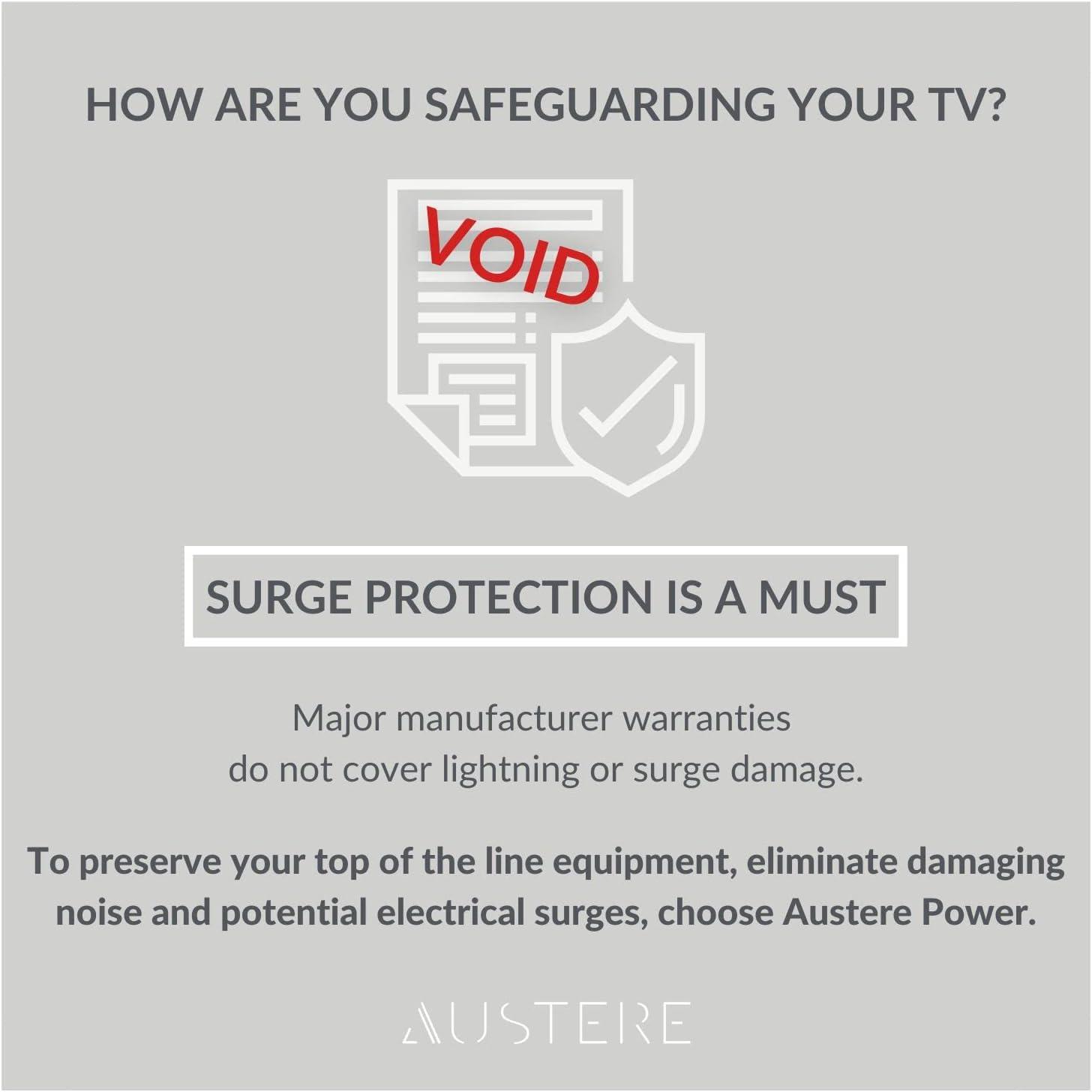 Austere V Series Power 3,000-Joules Surge Protector Power Strip and USB Charger, 8 AC Outlets and 5 OmniPort USB Ports, 6-Ft. Cord, 5S-PS8-US1, 5S-PS8-US1