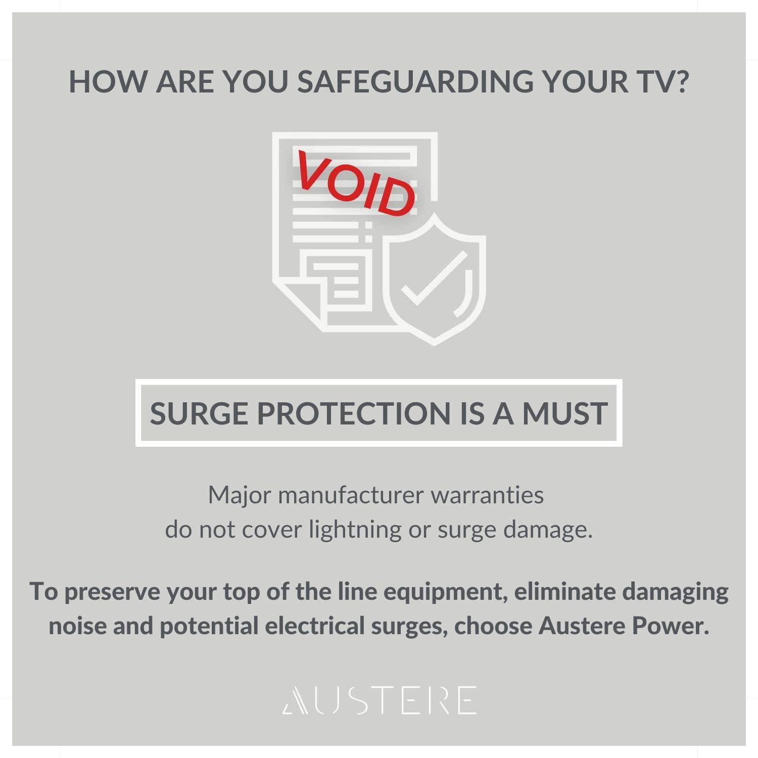 Austere V Series Power 3,000-Joules Surge Protector Power Strip and USB Charger, 8 AC Outlets and 5 OmniPort USB Ports, 6-Ft. Cord, 5S-PS8-US1, 5S-PS8-US1