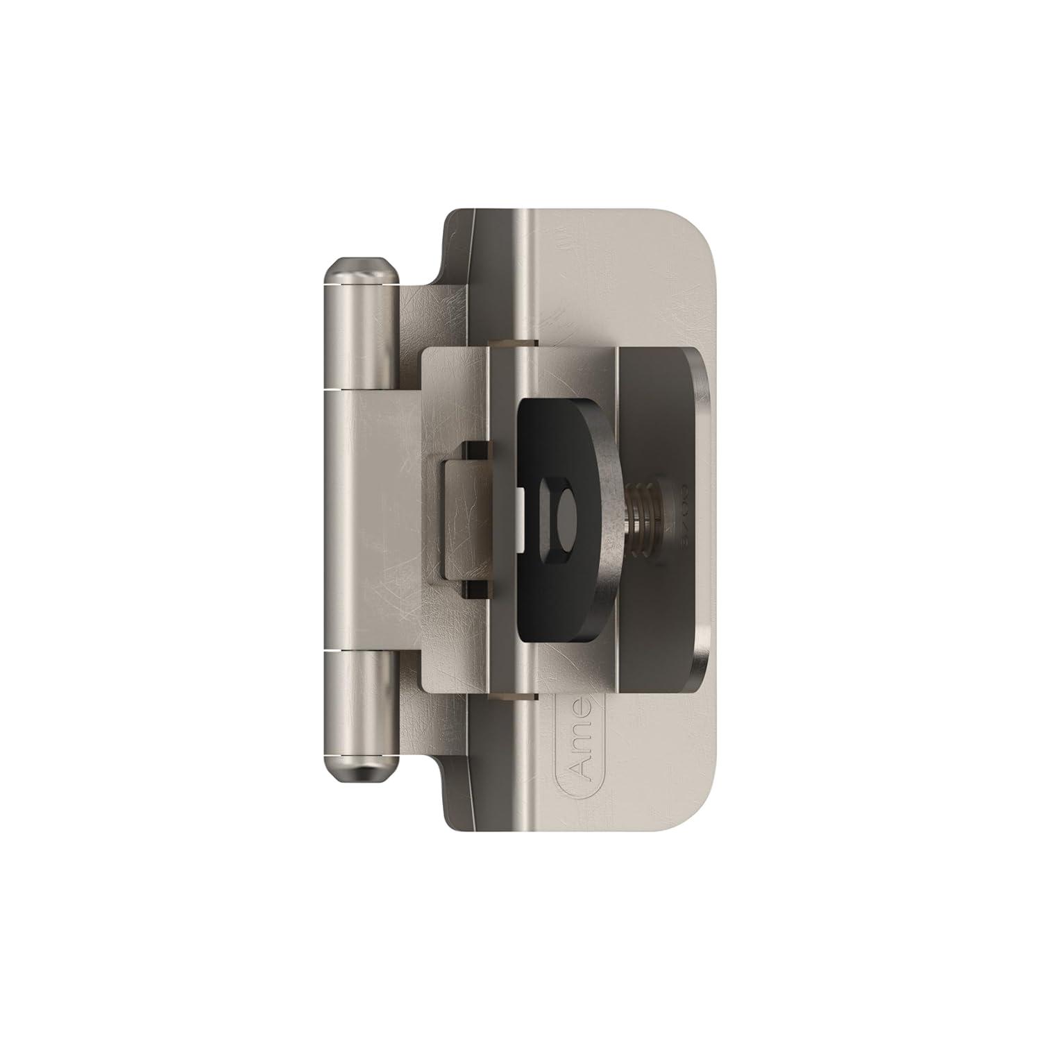 Satin Nickel 3/8 Inch Inset Double Demountable Cabinet Hinge